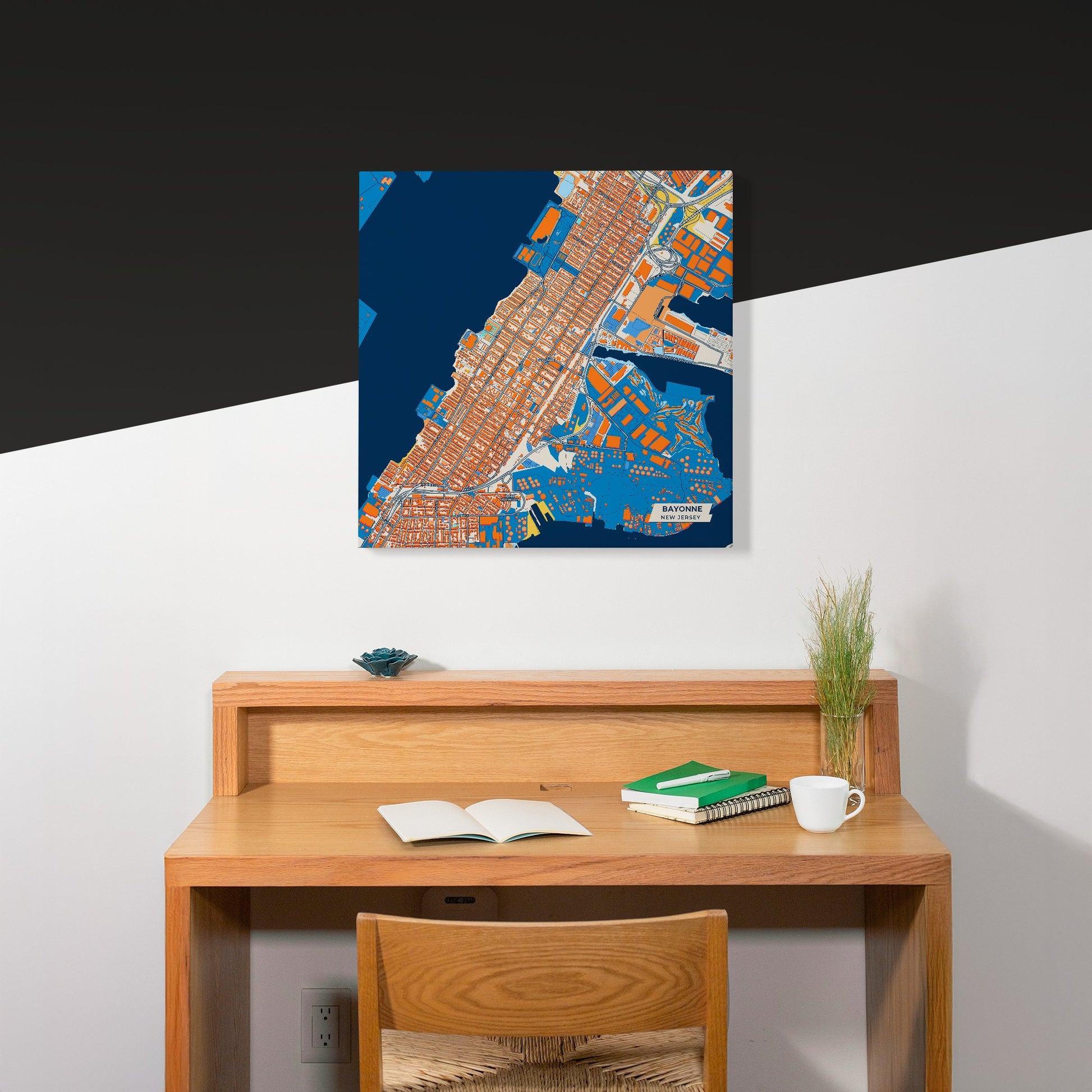 Bayonne New Jersey Colorful City Map Canvas Print Scene