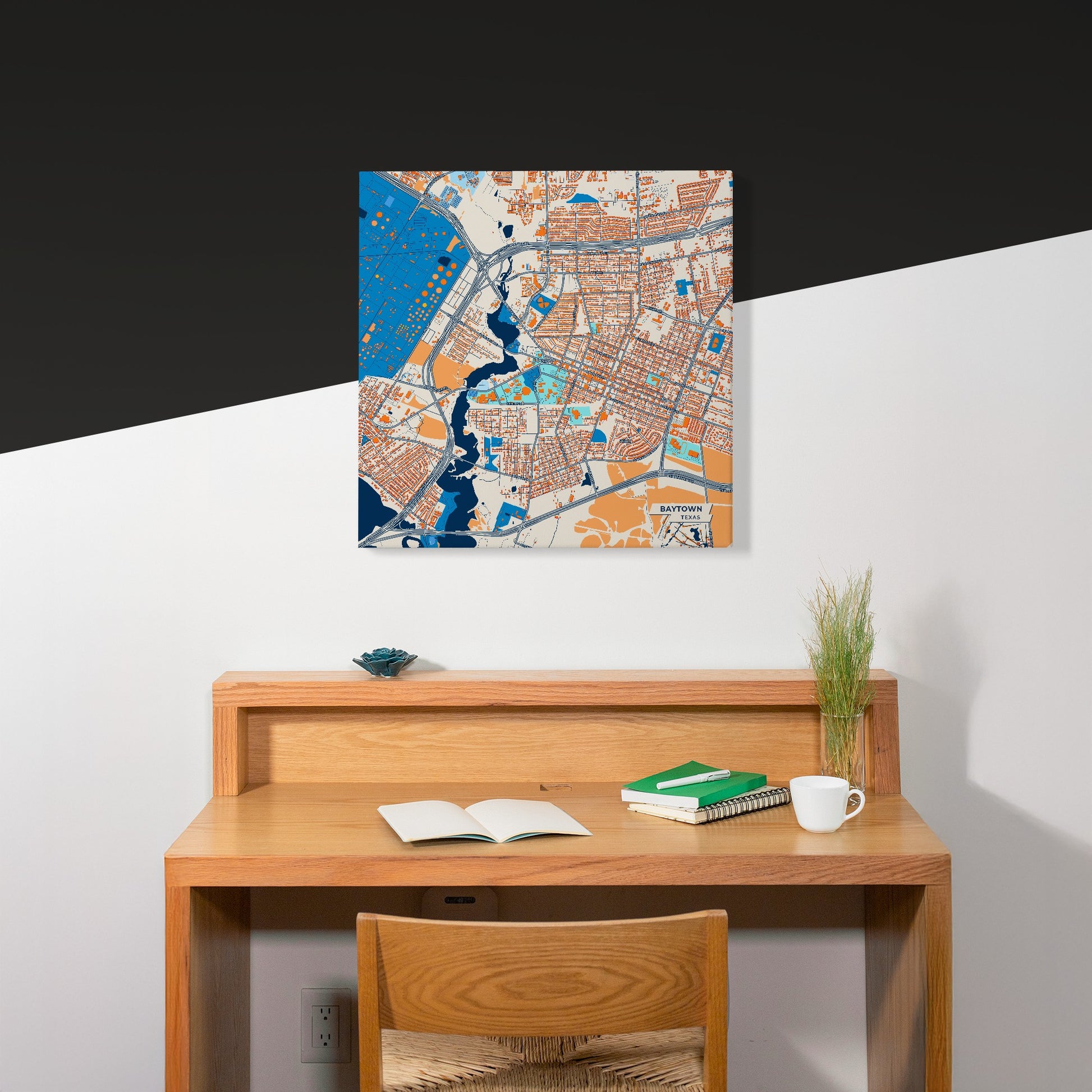 Baytown Texas Colorful City Map Canvas Print Scene