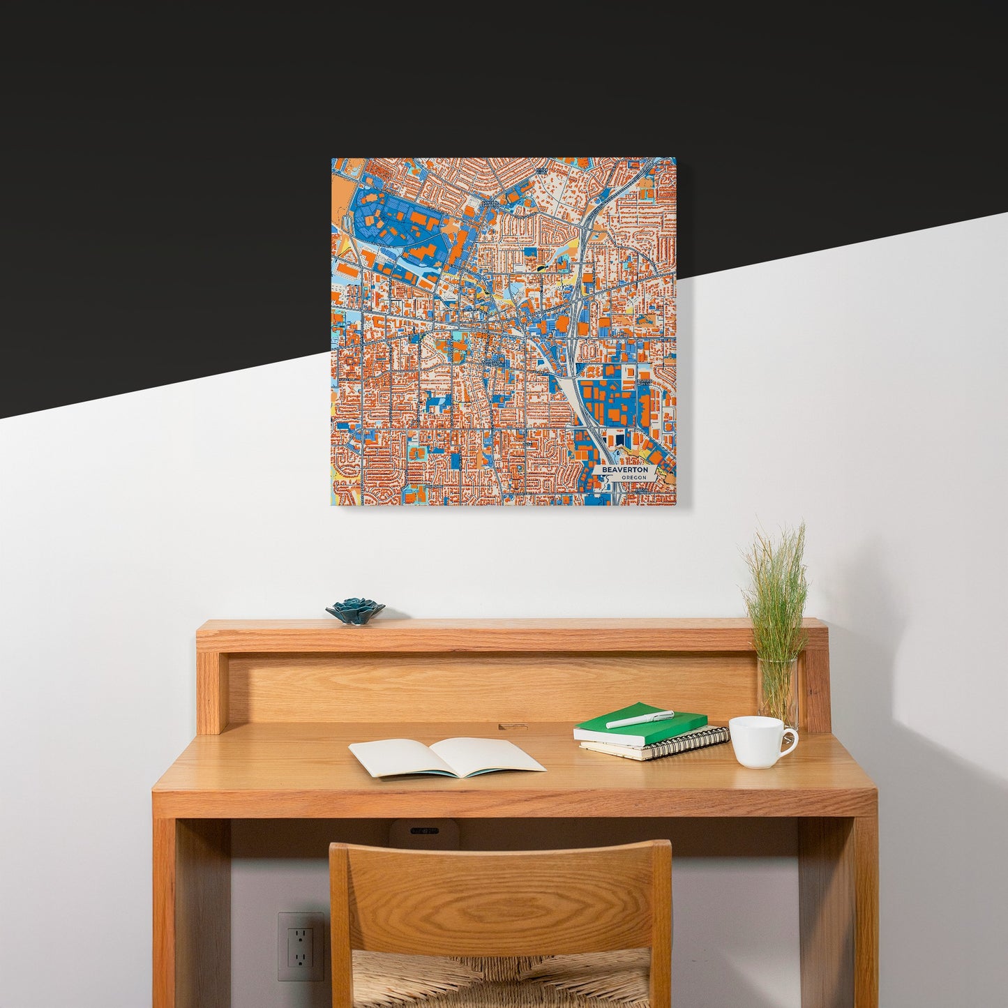 Beaverton Oregon Colorful City Map Canvas Print Scene