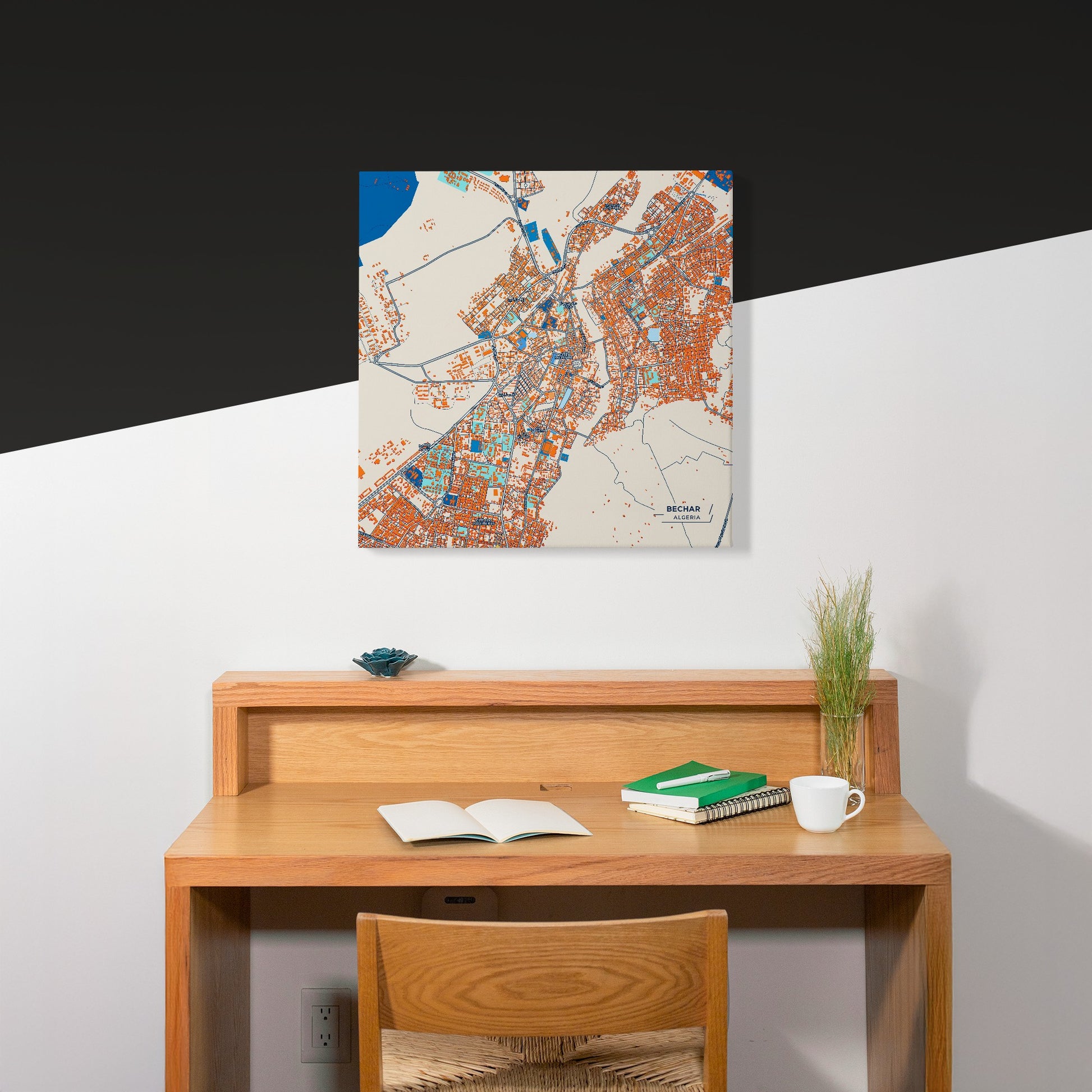 Bechar Algeria Colorful City Map Canvas Print Scene