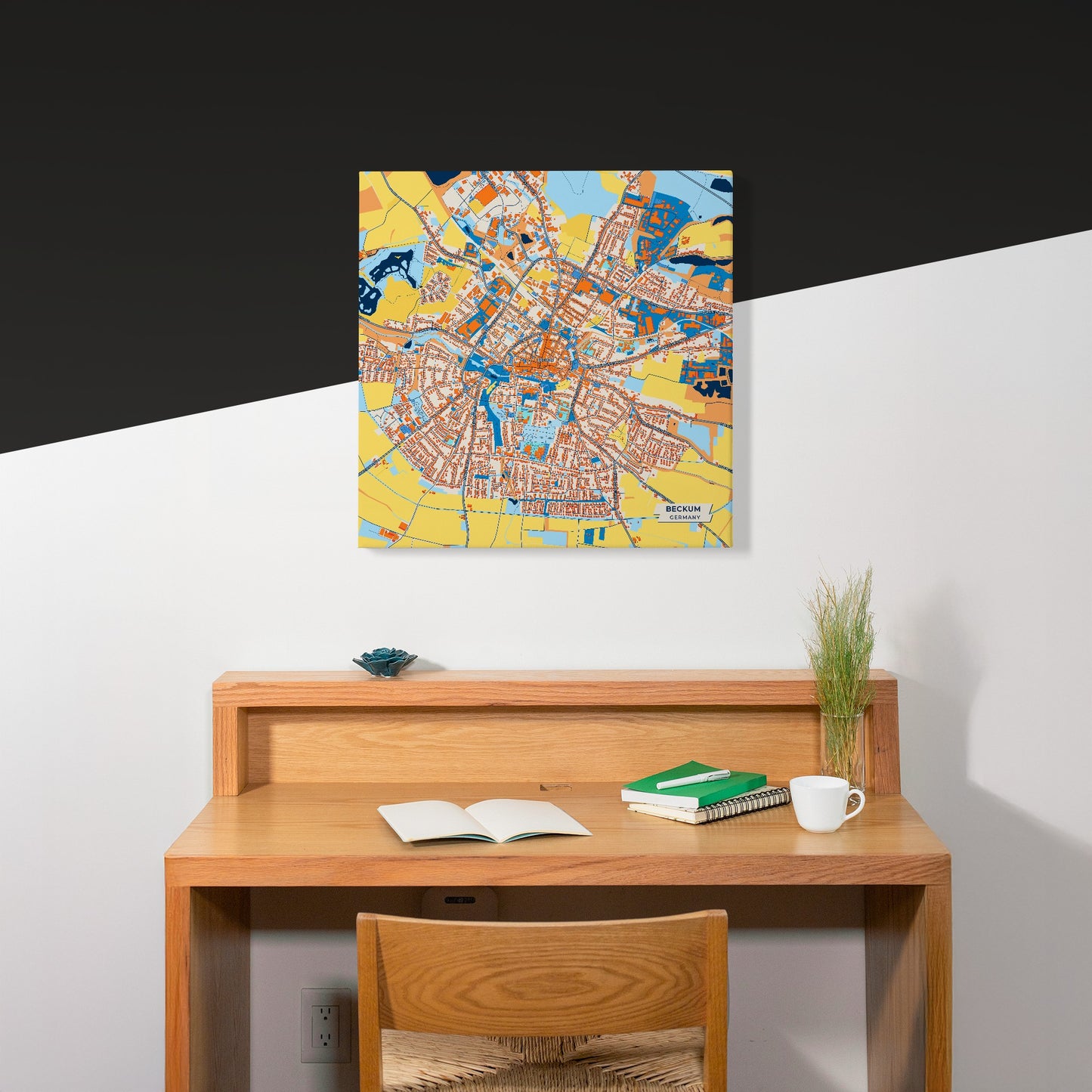 Beckum Germany Colorful City Map Canvas Print Scene