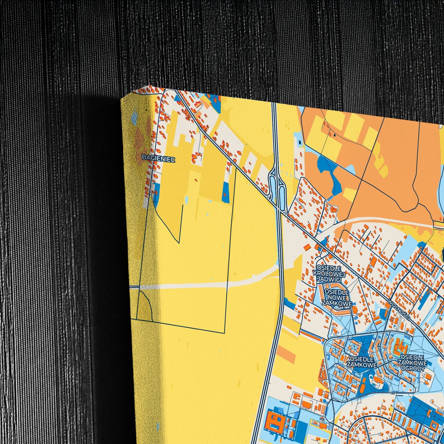 Będzin Poland Colorful City Map Canvas Print Detail