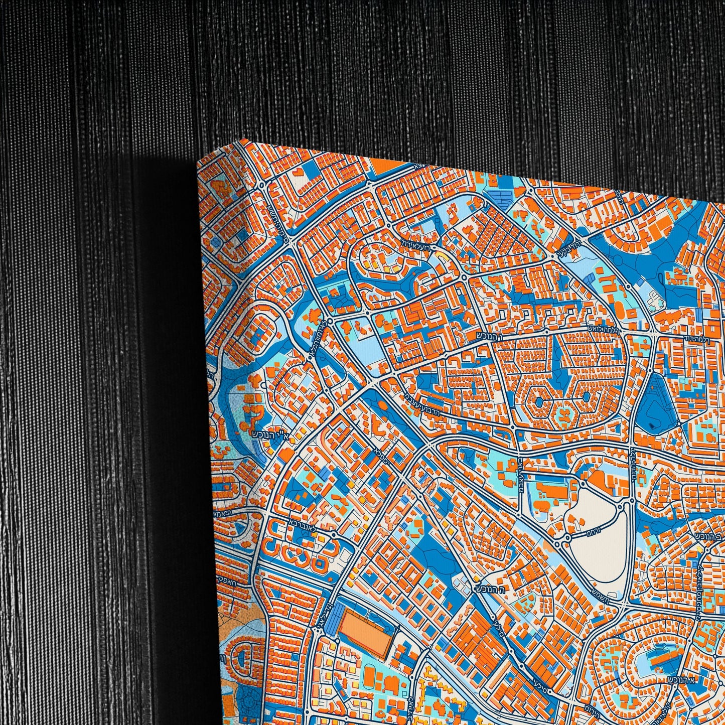Beersheba Israel Colorful City Map Canvas Print Detail