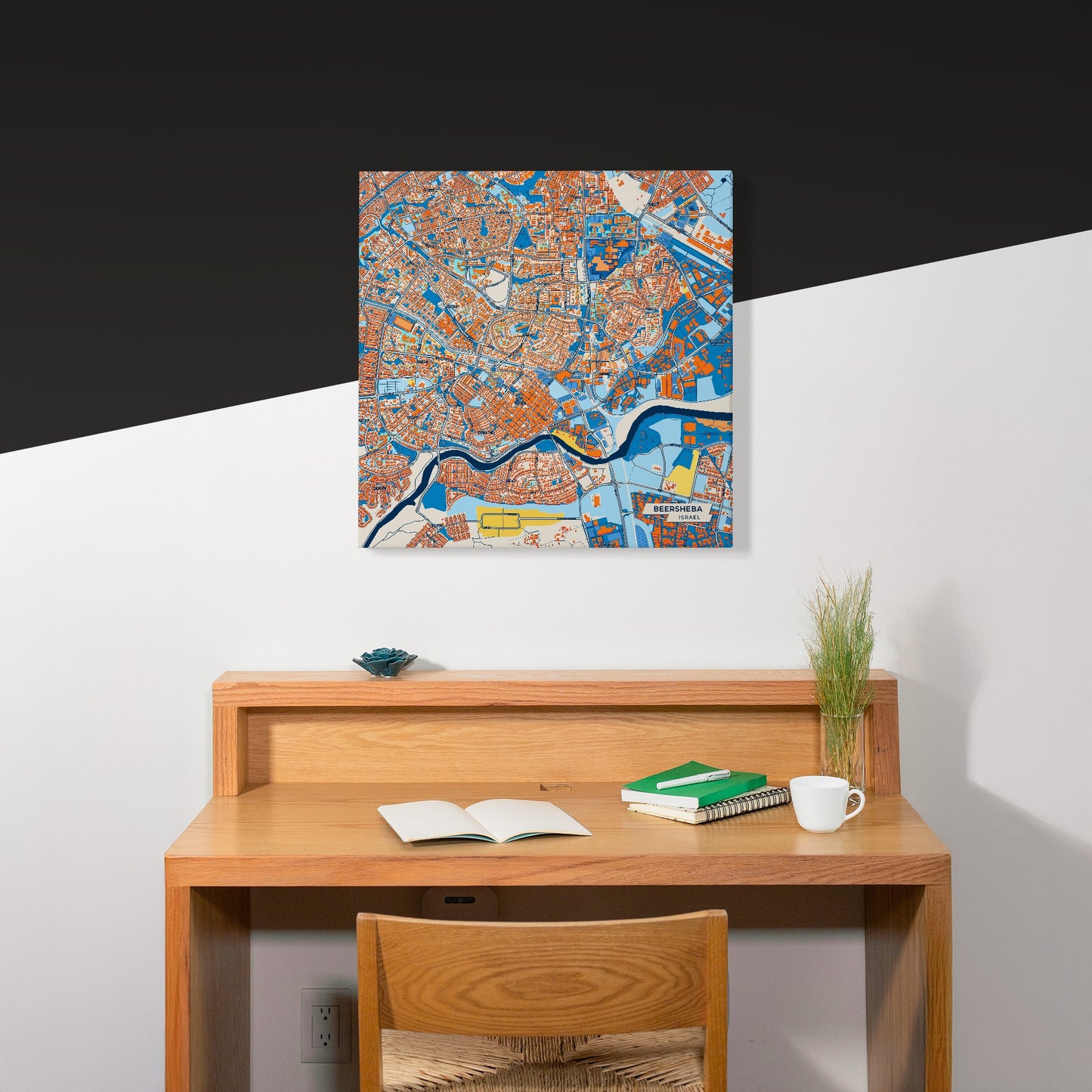 Beersheba Israel Colorful City Map Canvas Print Scene