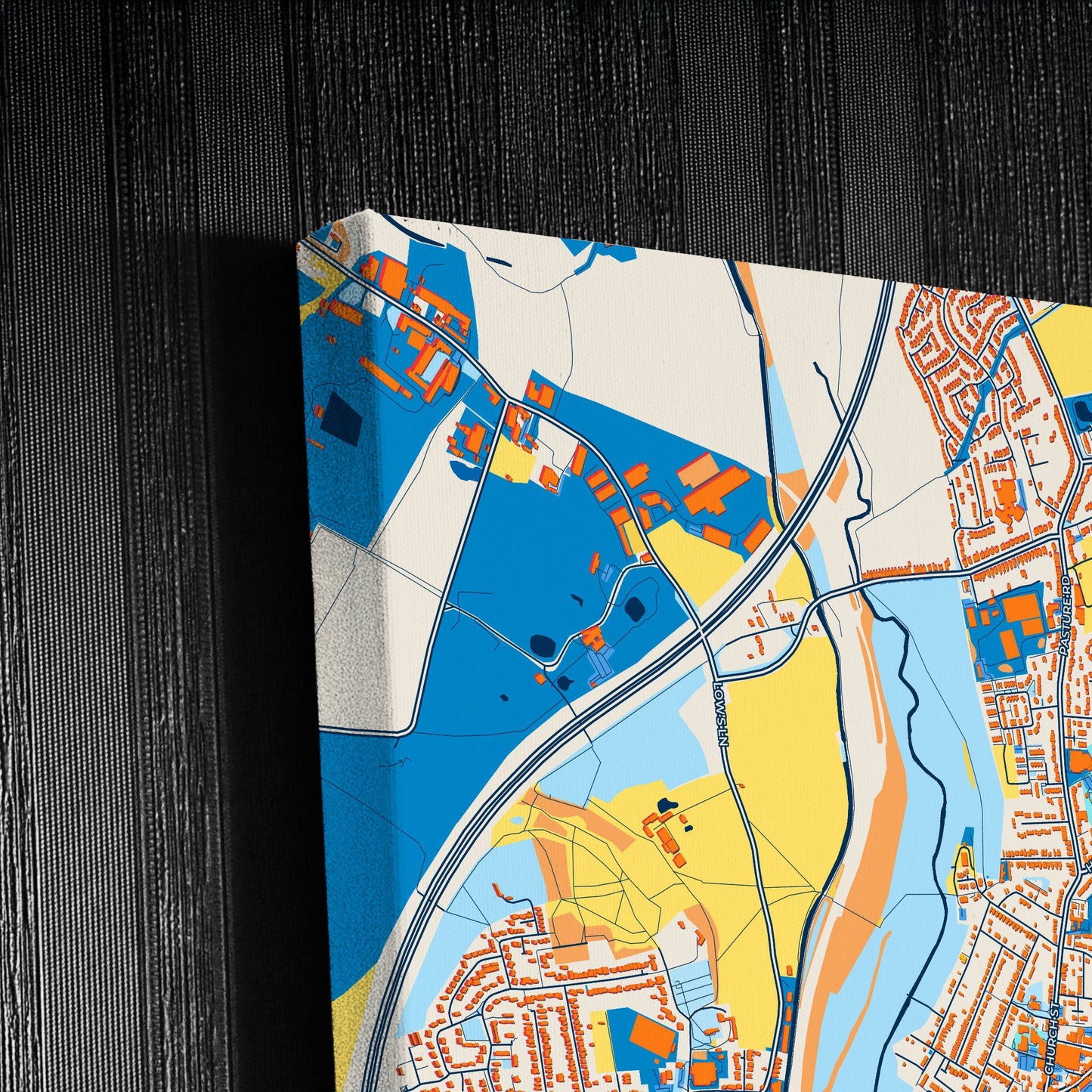 Beeston And Stapleford England Colorful City Map Canvas Print Detail