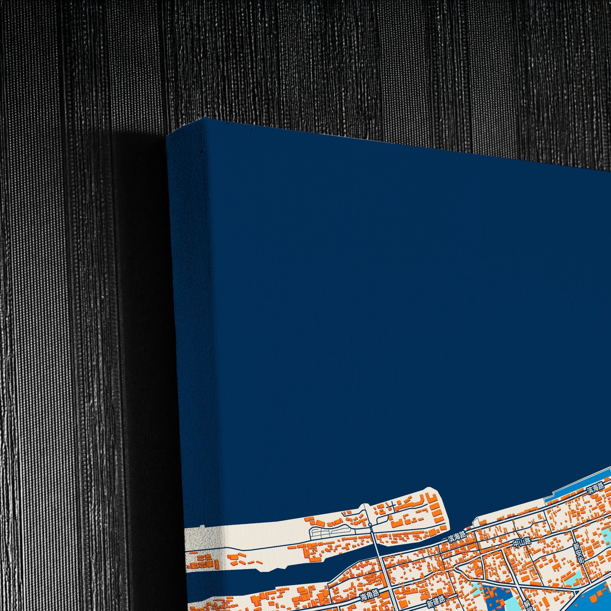 Beihai China Colorful City Map Canvas Print Detail