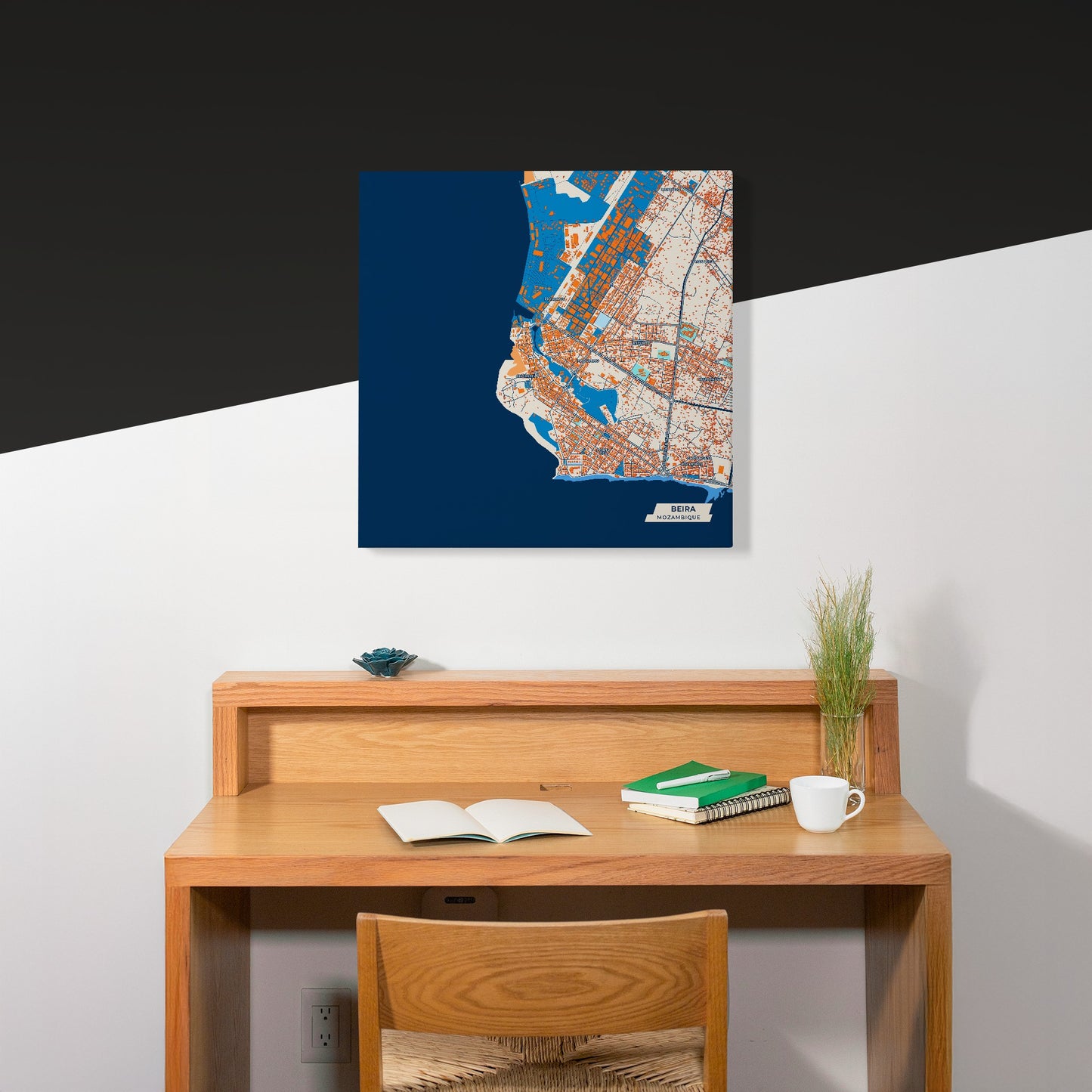 Beira Mozambique Colorful City Map Canvas Print Scene