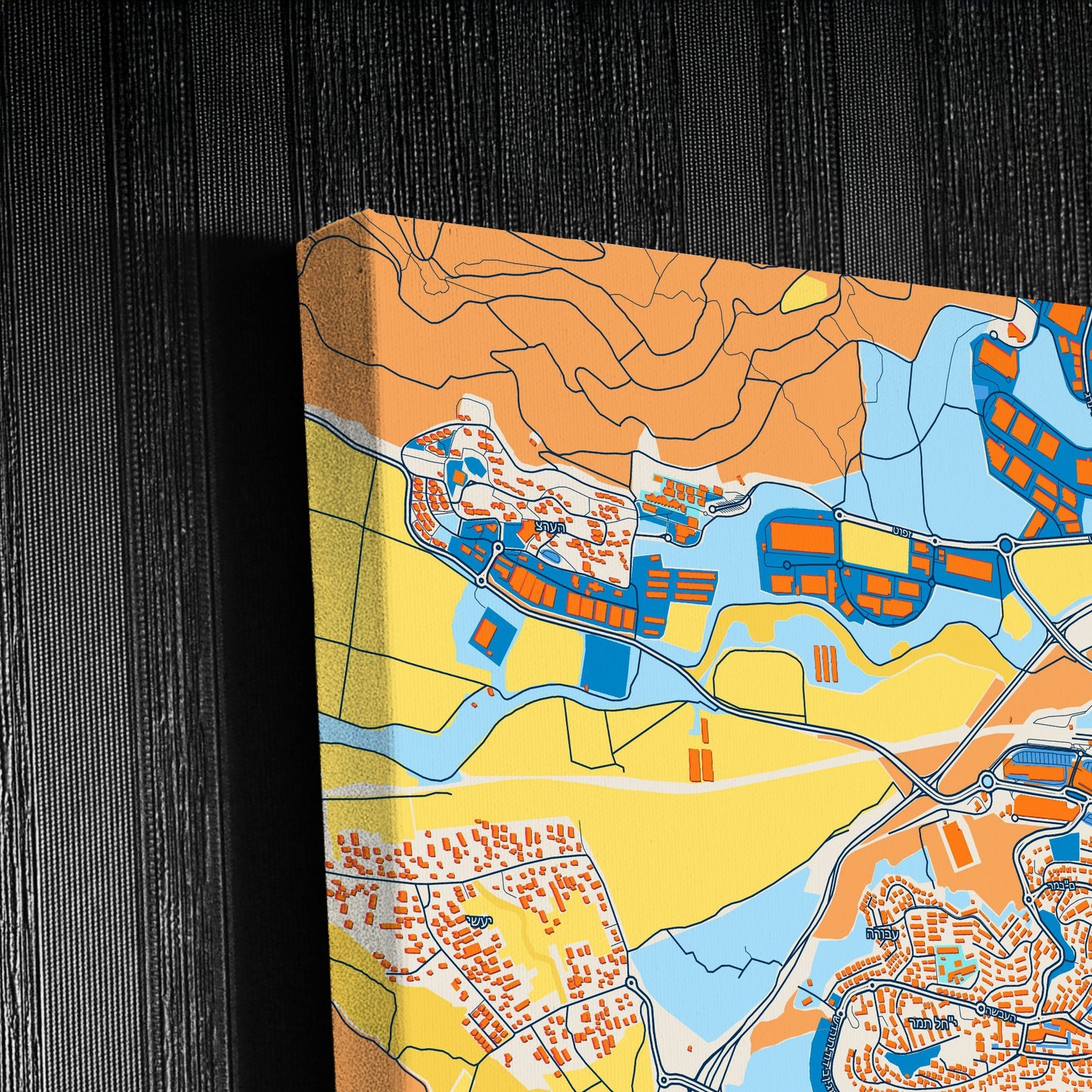 Beit Shemesh Israel Colorful City Map Canvas Print Detail