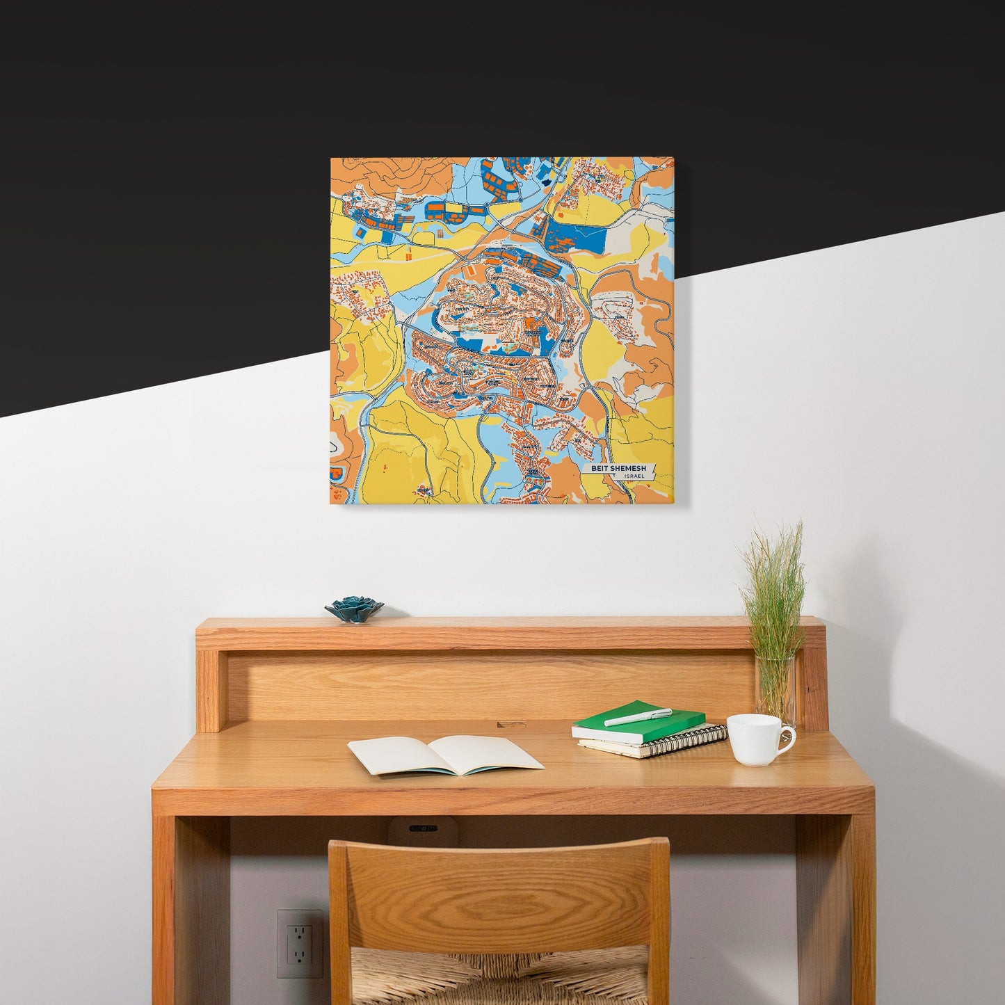 Beit Shemesh Israel Colorful City Map Canvas Print Scene
