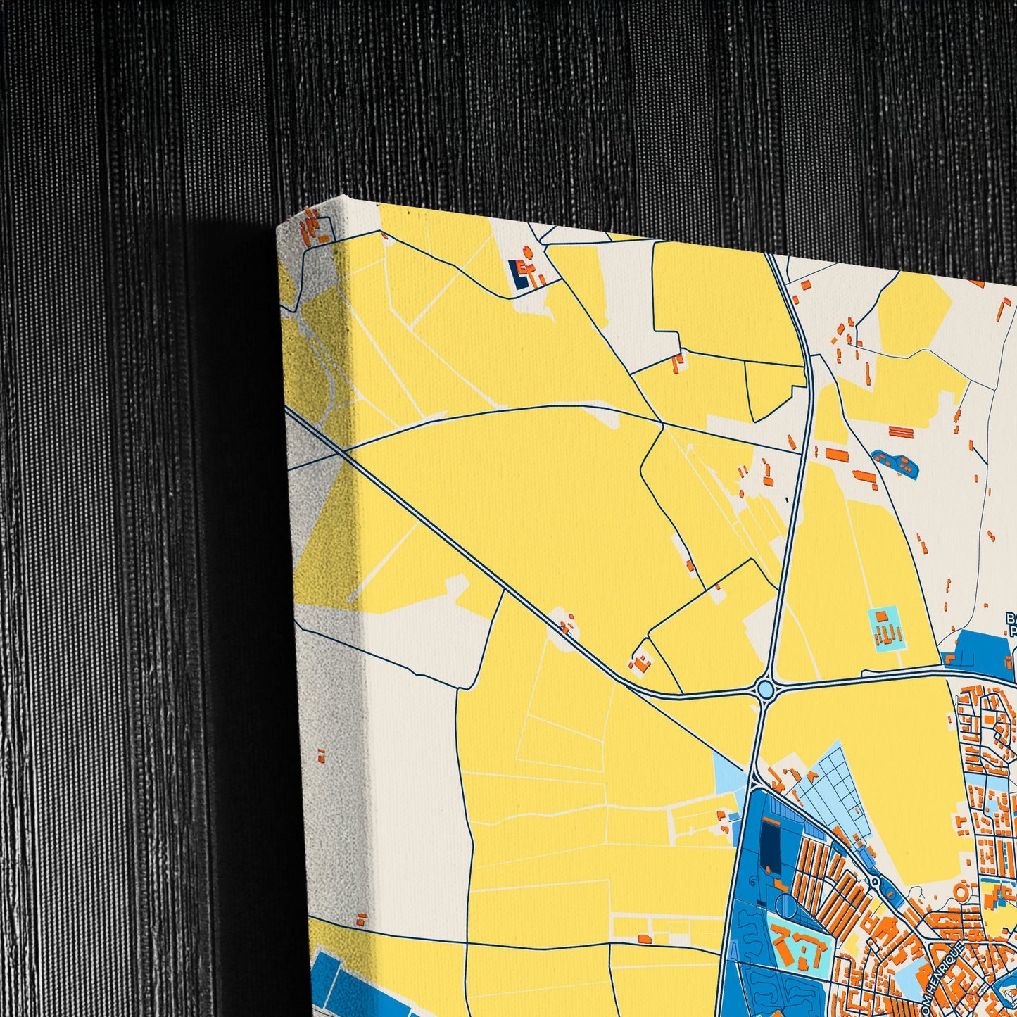 Beja Portugal Colorful City Map Canvas Print Detail