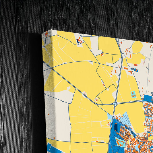 Beja Portugal Colorful City Map Canvas Print Detail