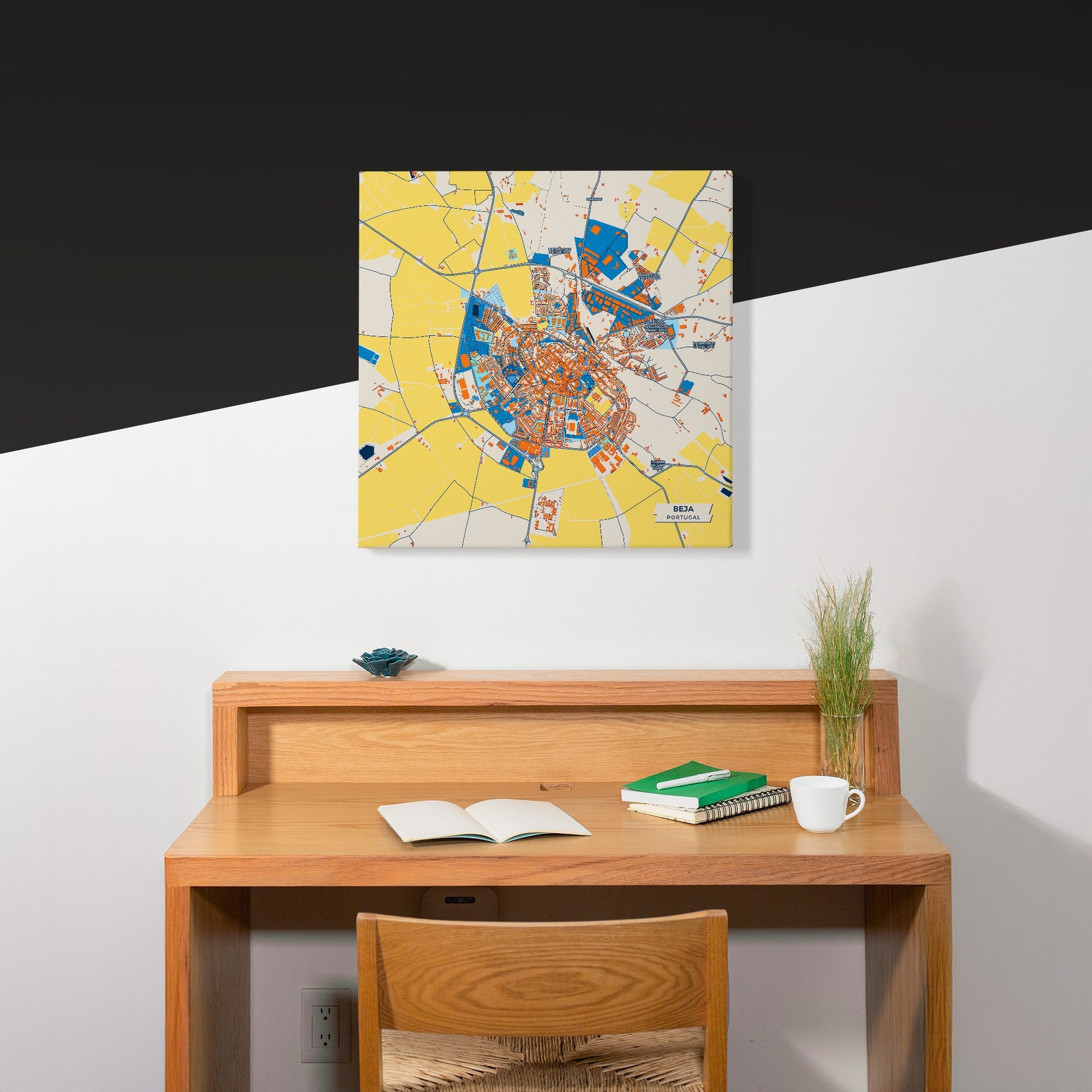 Beja Portugal Colorful City Map Canvas Print Scene