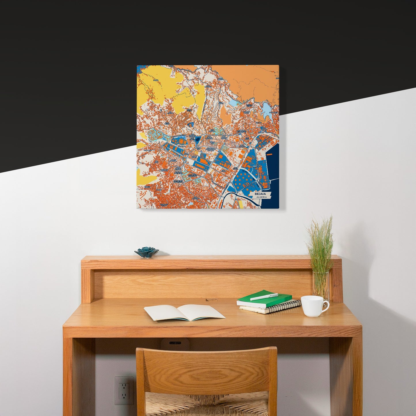 Bejaia Algeria Colorful City Map Canvas Print Scene