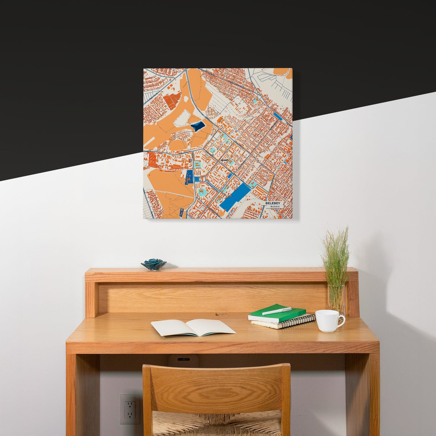Белебей Russia Colorful City Map Canvas Print Scene