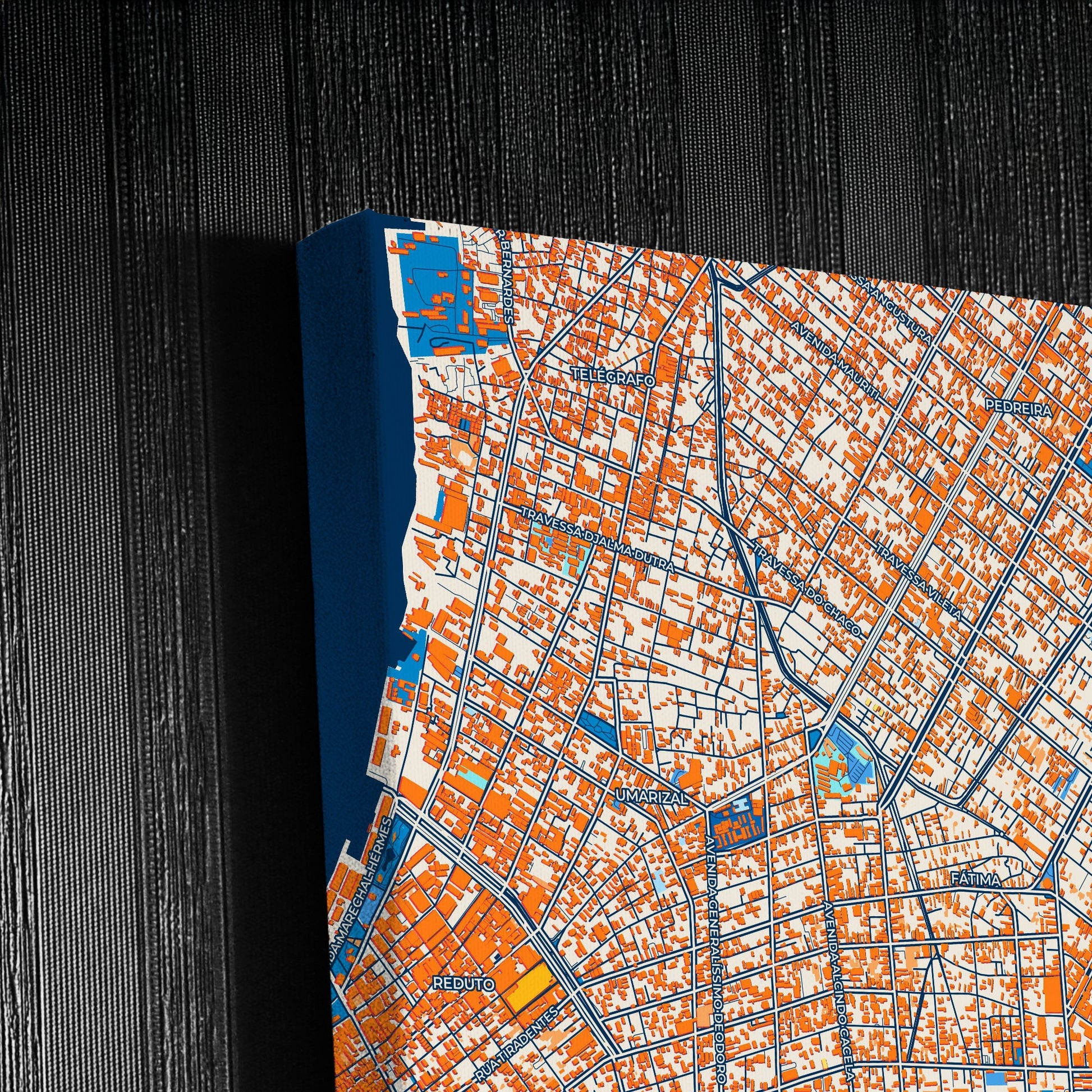 Belem Brazil Colorful City Map Canvas Print Detail