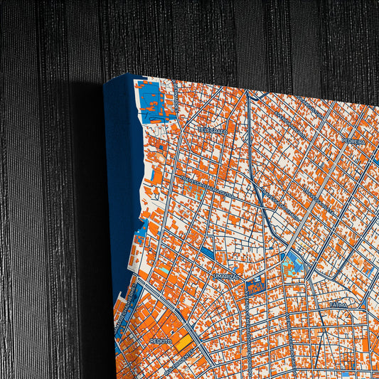 Belem Brazil Colorful City Map Canvas Print Detail