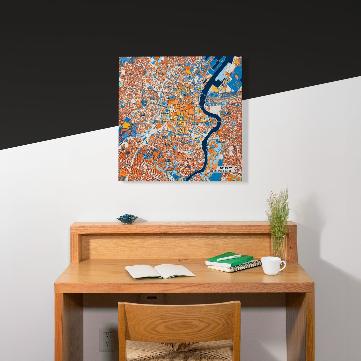 Belfast Northern Ireland Colorful City Map Canvas Print Scene