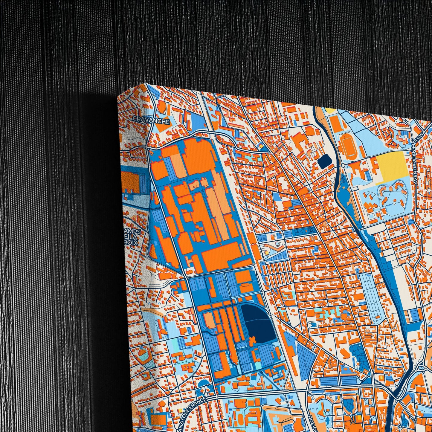 Belfort France Colorful City Map Canvas Print Detail