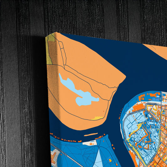 Београд Serbia Colorful City Map Canvas Print Detail