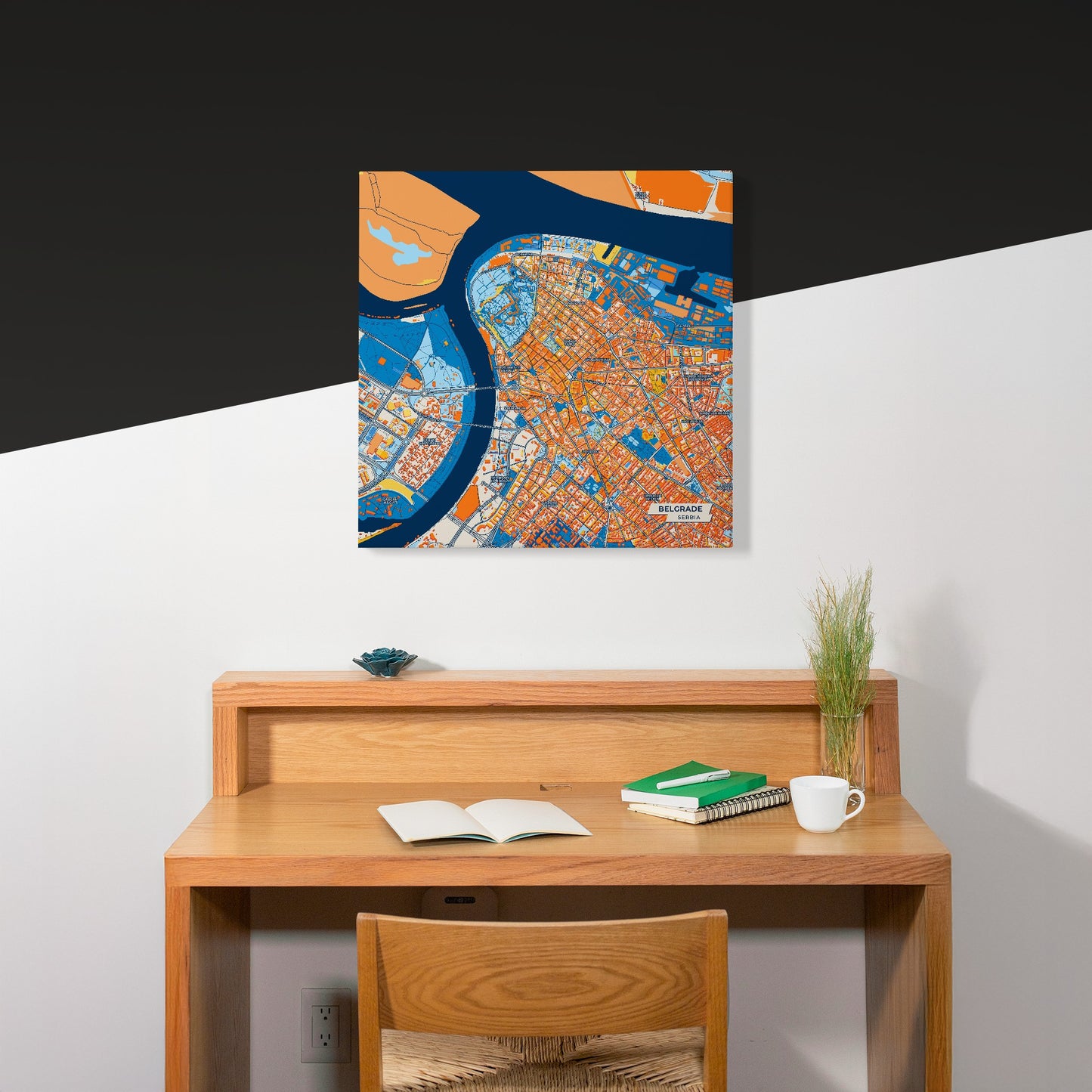 Београд Serbia Colorful City Map Canvas Print Scene