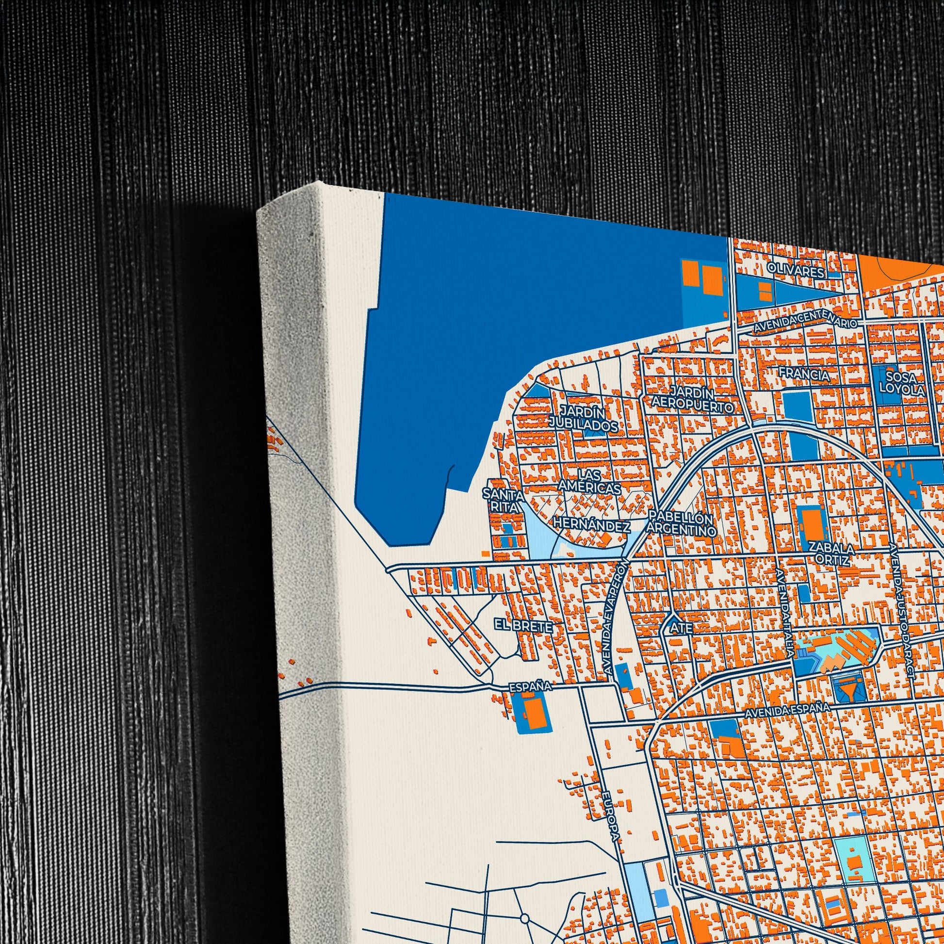 Belgrano Argentina Colorful City Map Canvas Print Detail