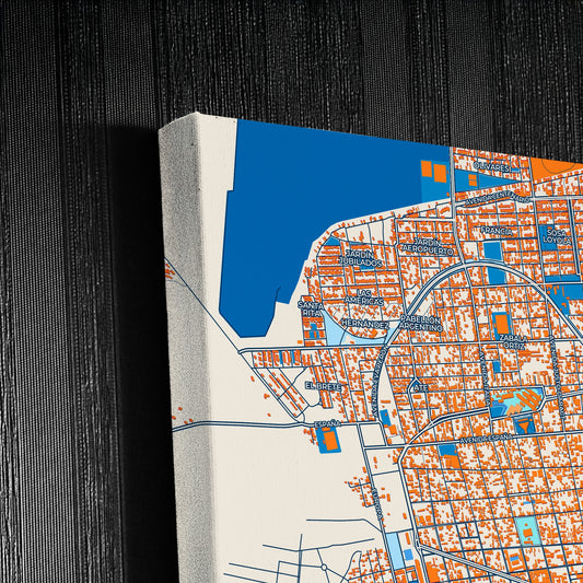 Belgrano Argentina Colorful City Map Canvas Print Detail