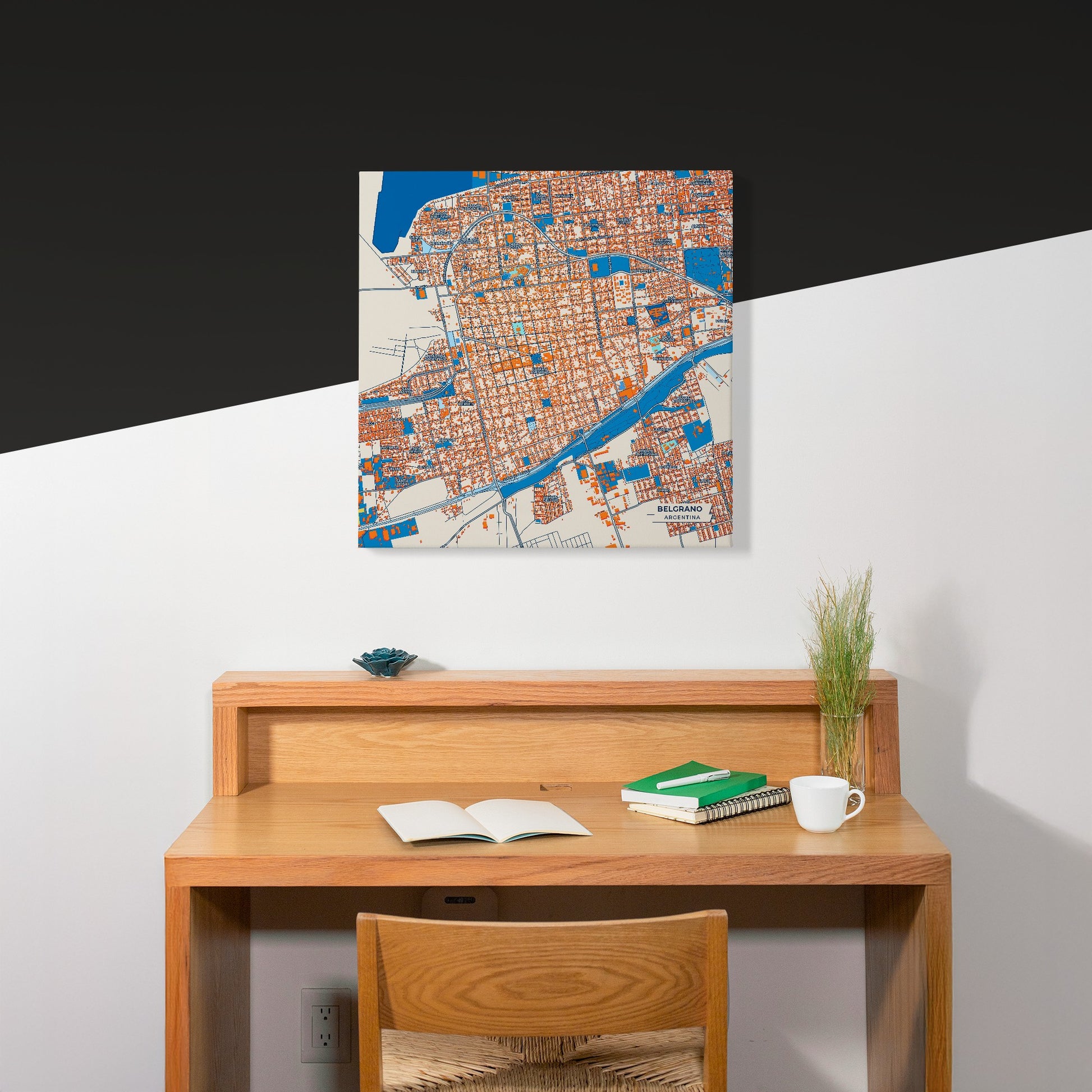 Belgrano Argentina Colorful City Map Canvas Print Scene