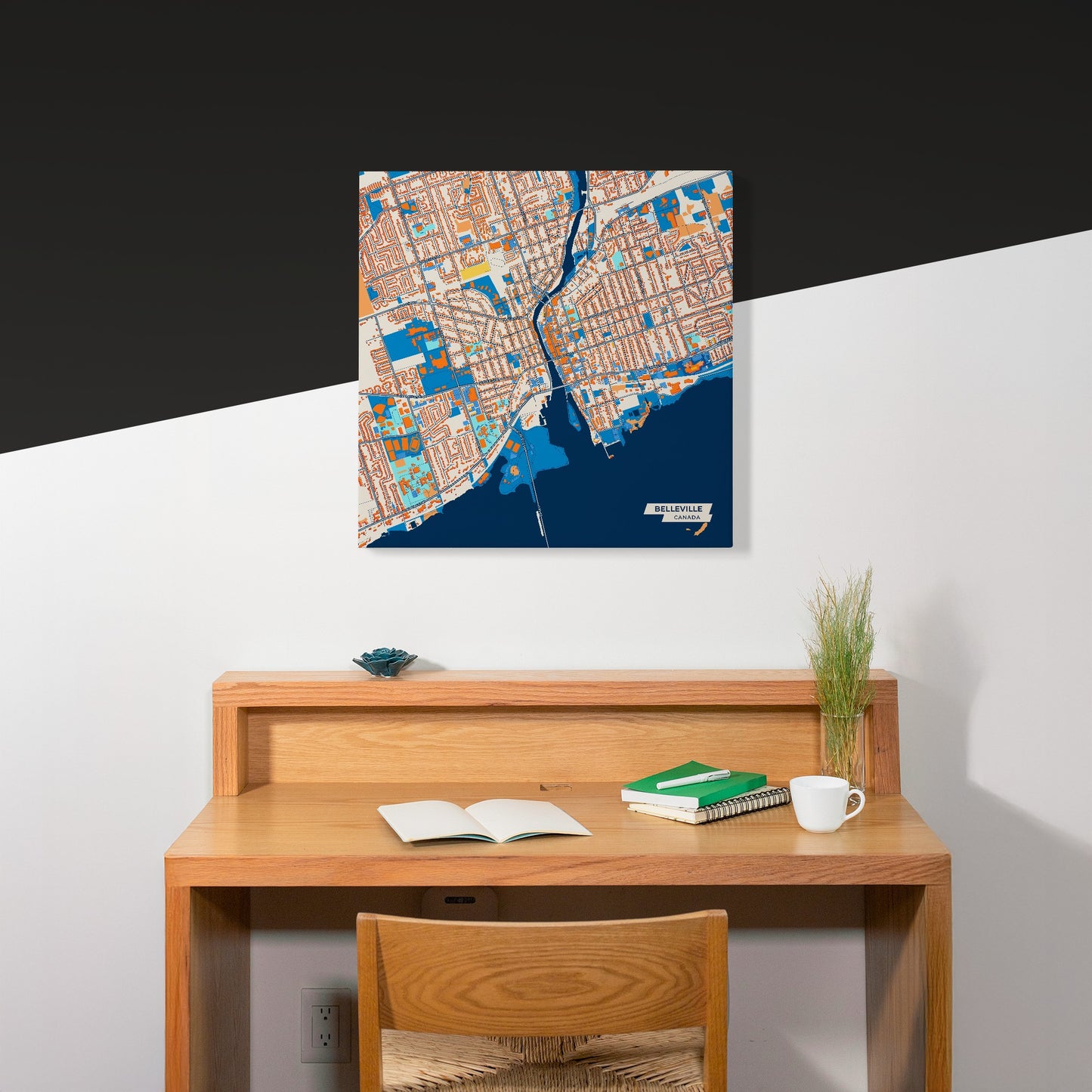 Belleville Canada Colorful City Map Canvas Print Scene