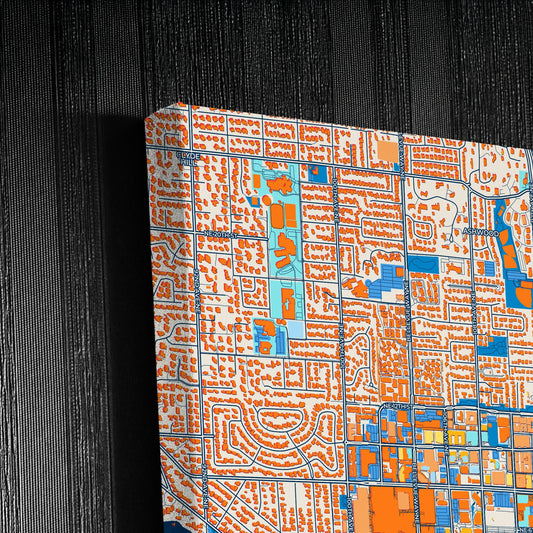 Bellevue Washington Colorful City Map Canvas Print Detail