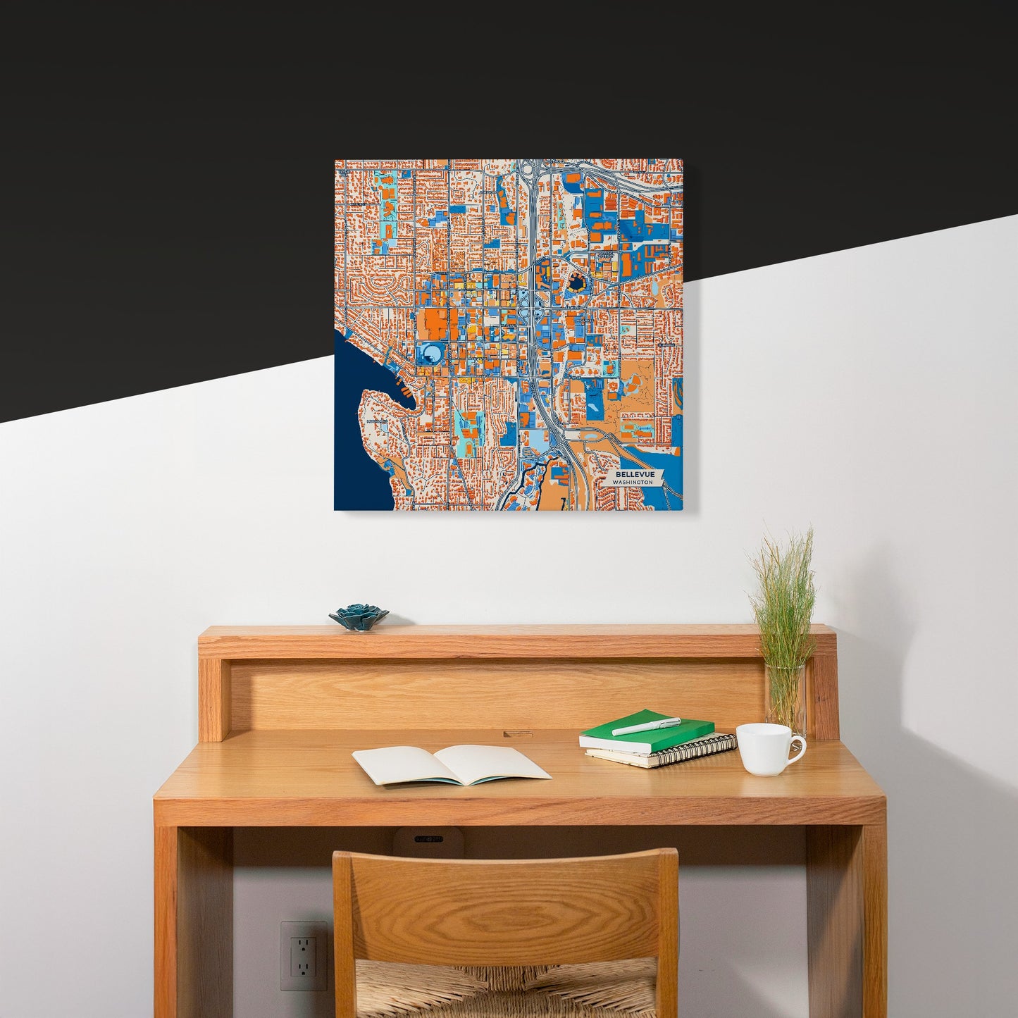 Bellevue Washington Colorful City Map Canvas Print Scene