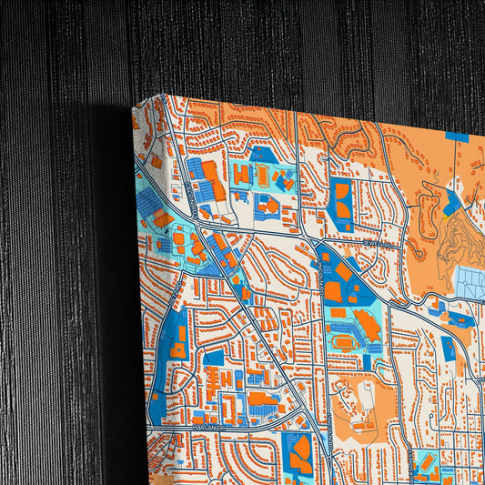 Bellevue Nebraska Colorful City Map Canvas Print Detail