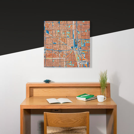 Bellflower California Colorful City Map Canvas Print Scene