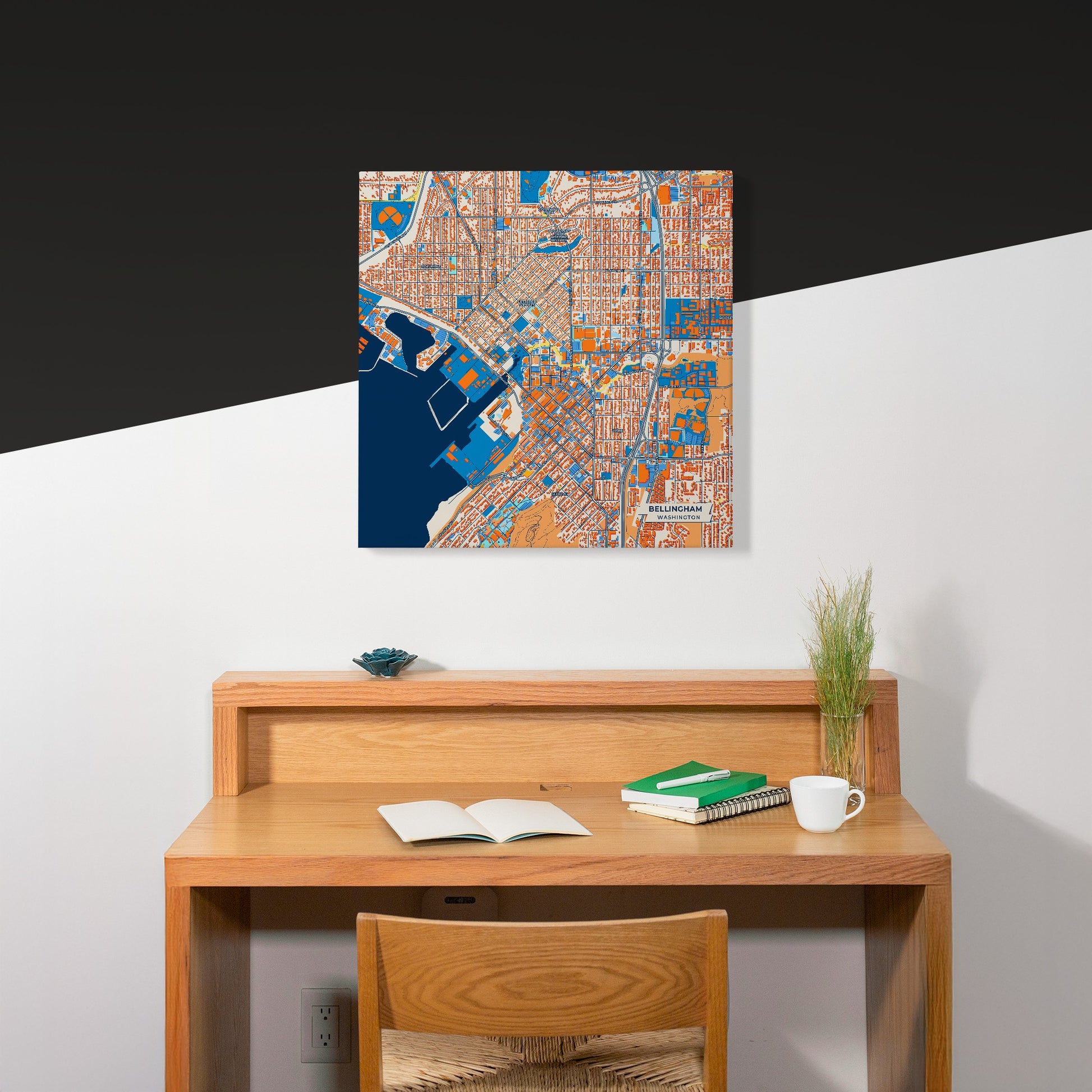 Bellingham Washington Colorful City Map Canvas Print Scene