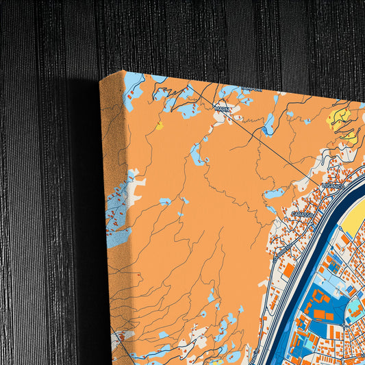 Bellinzona Switzerland Colorful City Map Canvas Print Detail