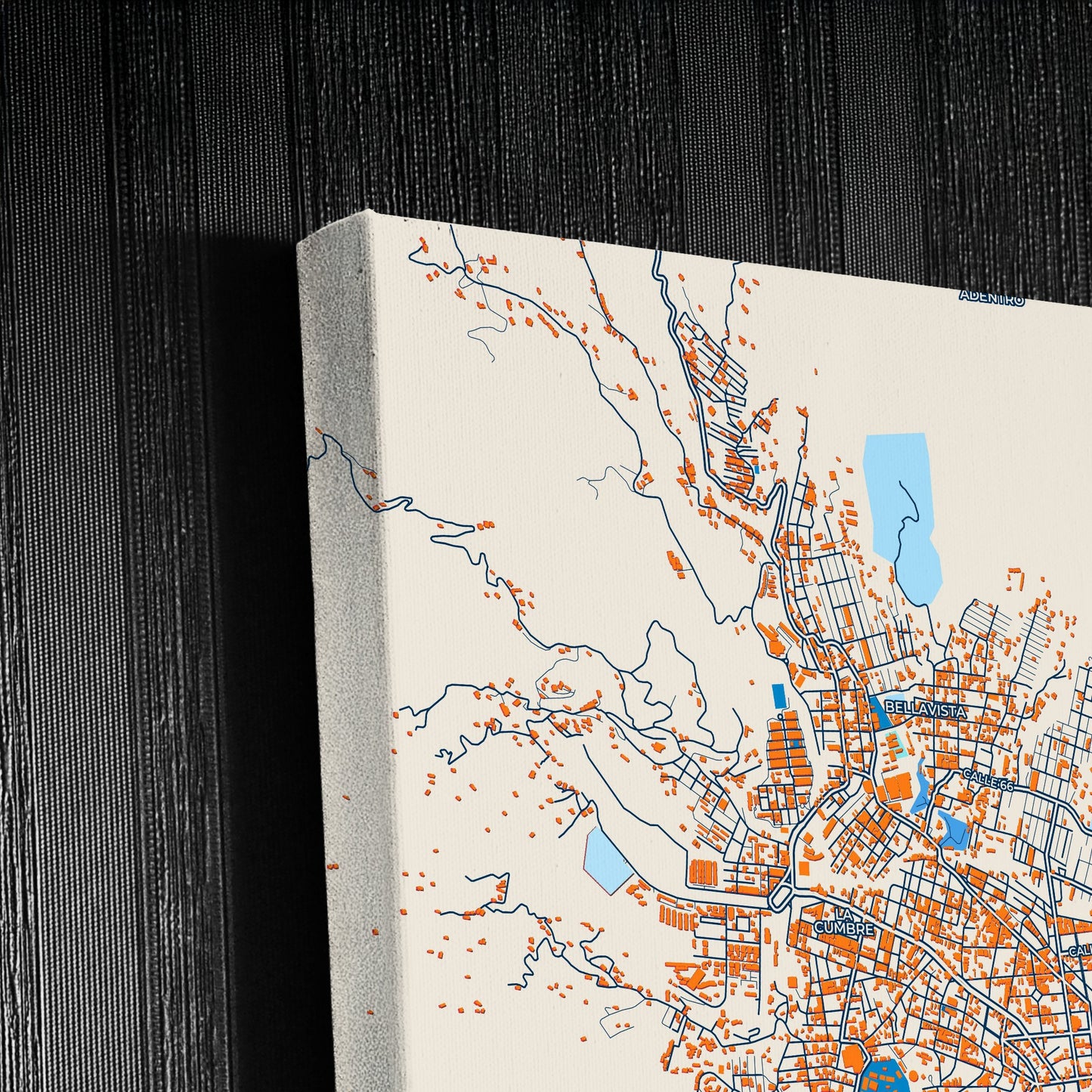 Bello Colombia Colorful City Map Canvas Print Detail