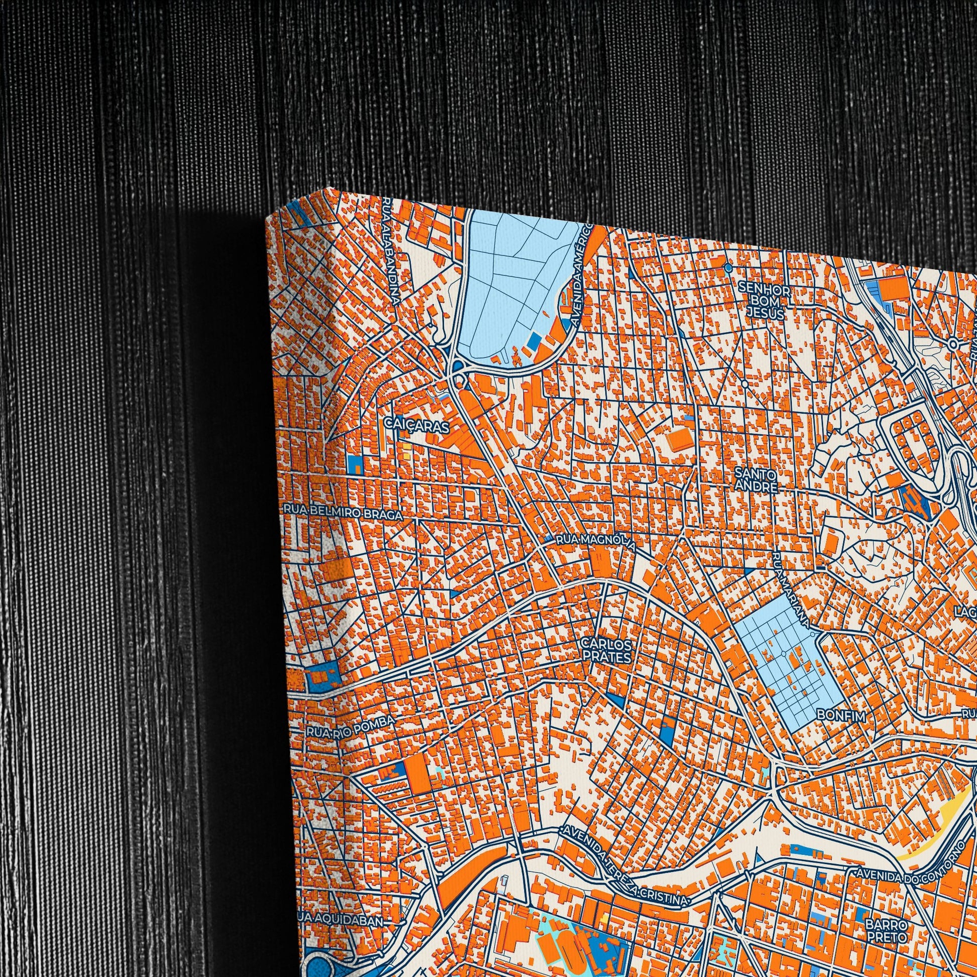 Belo Horizonte Brazil Colorful City Map Canvas Print Detail