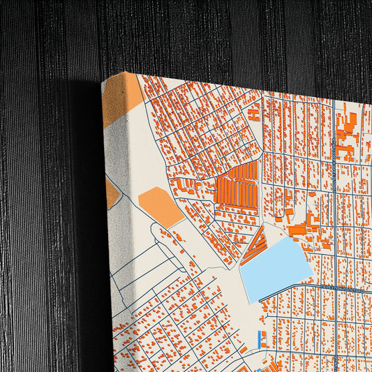 Белово Russia Colorful City Map Canvas Print Detail
