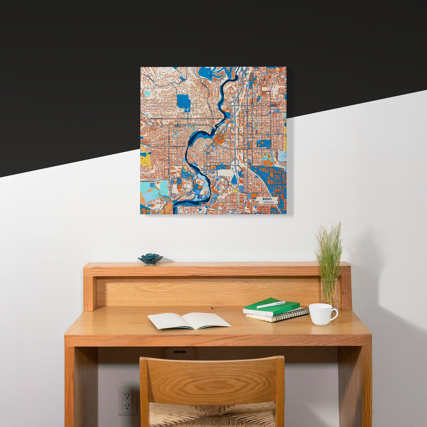 Bend Oregon Colorful City Map Canvas Print Scene