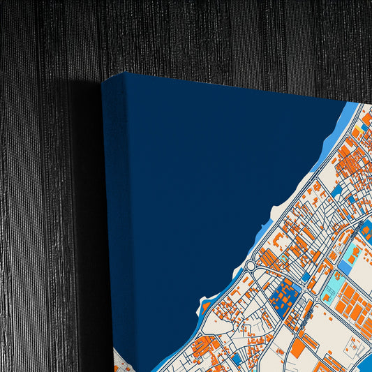 Benghazi Libya Colorful City Map Canvas Print Detail