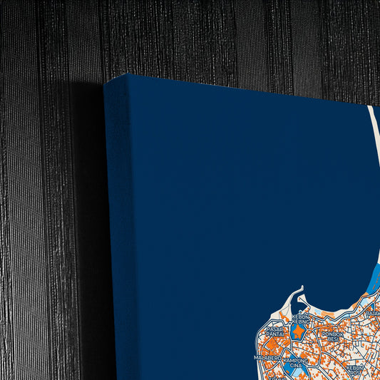 Bengkulu Indonesia Colorful City Map Canvas Print Detail