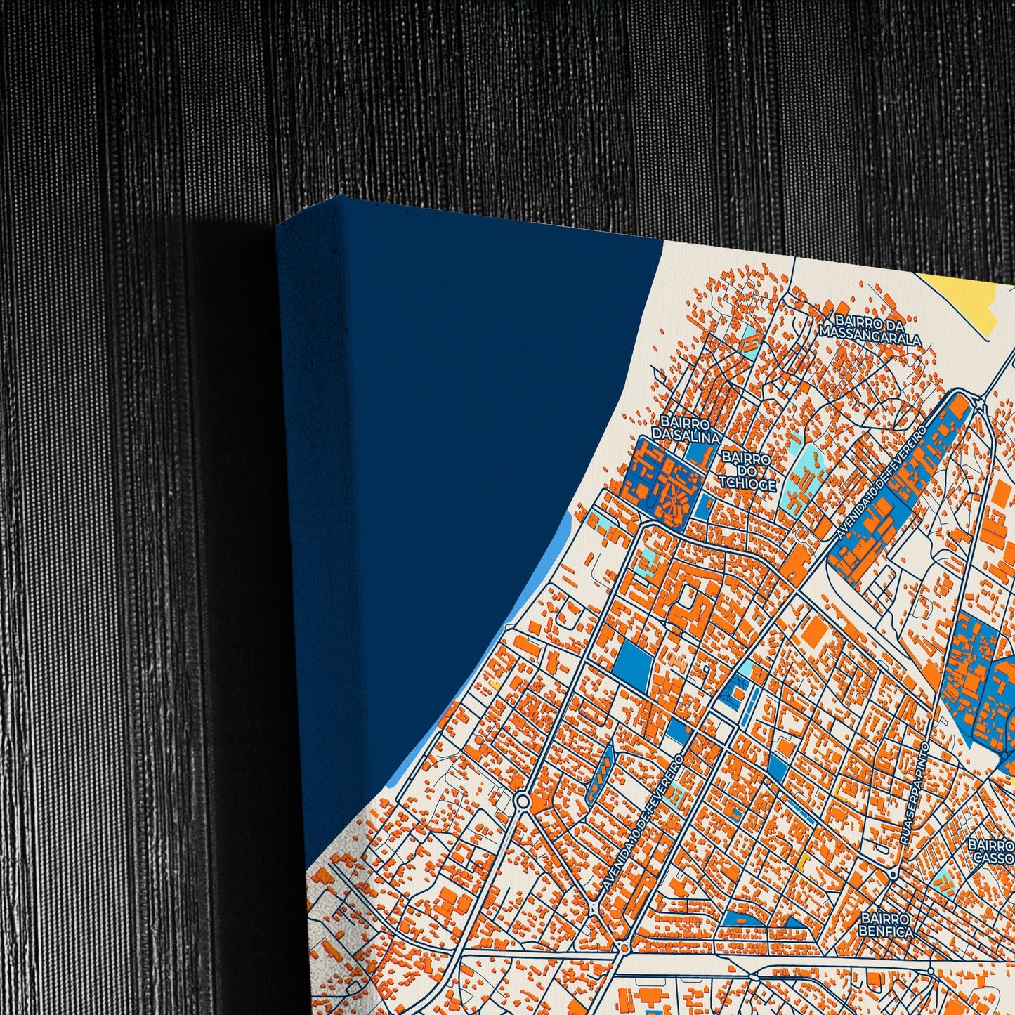 Benguela Angola Colorful City Map Canvas Print Detail