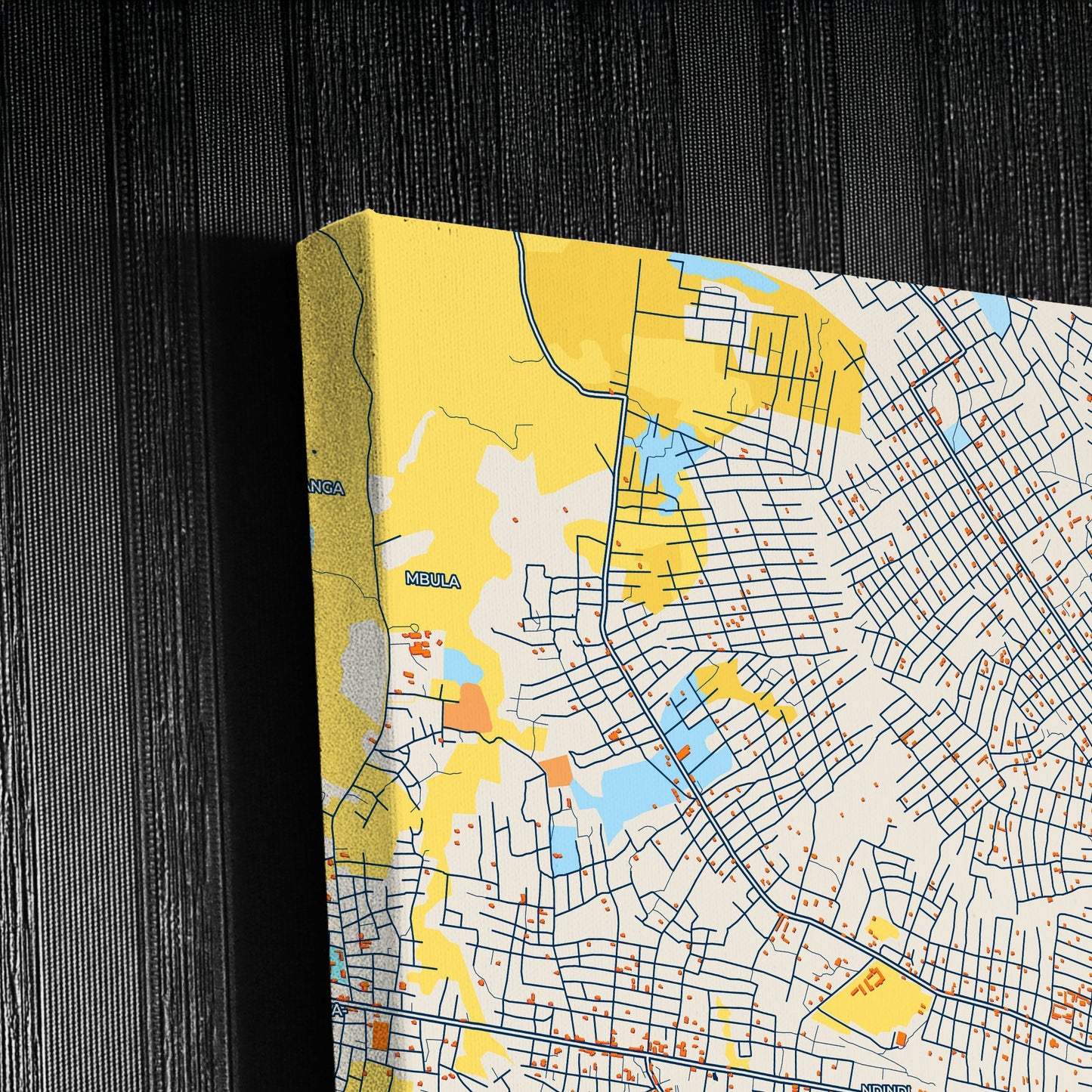 Beni Dr Congo Colorful City Map Canvas Print Detail