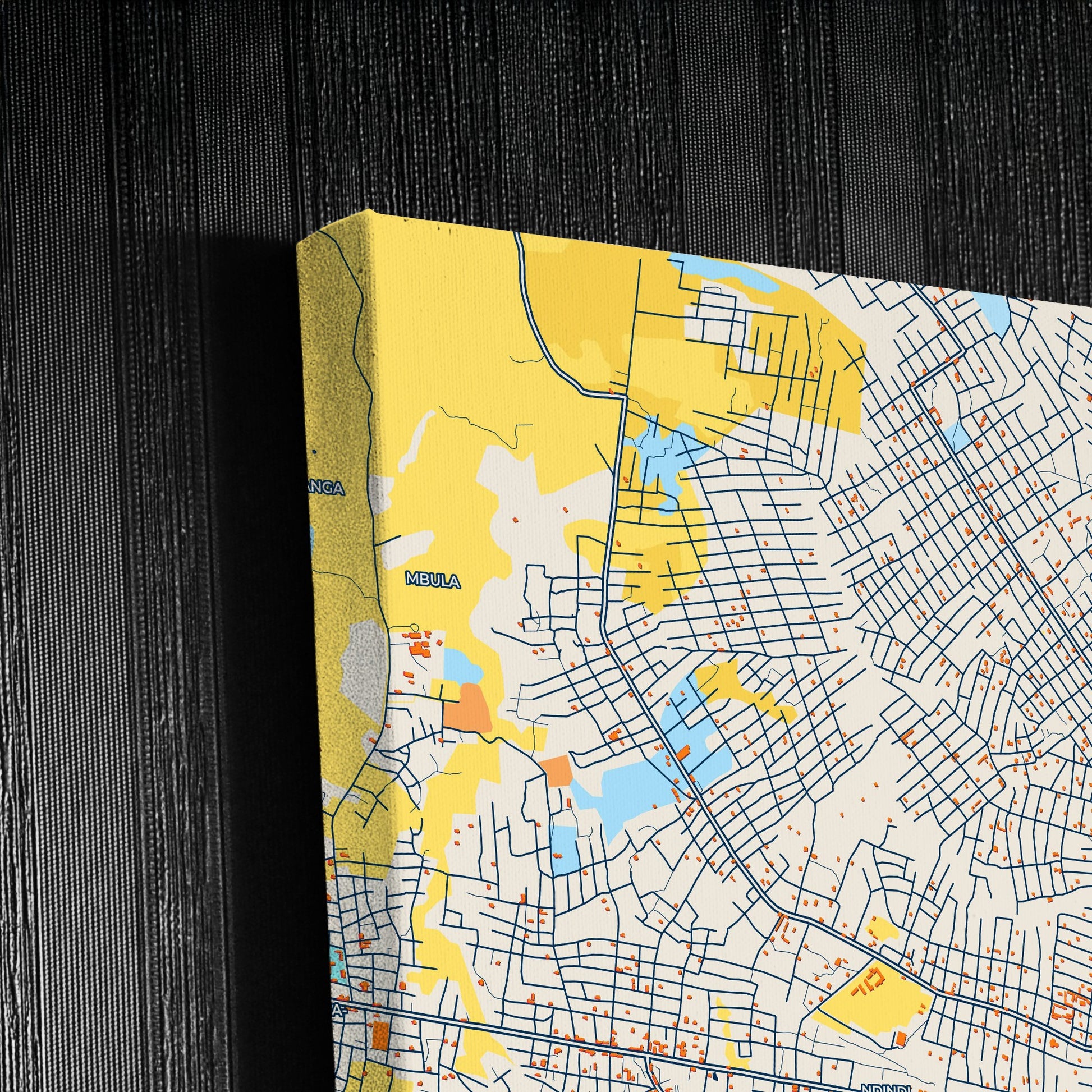 Beni Dr Congo Colorful City Map Canvas Print Detail
