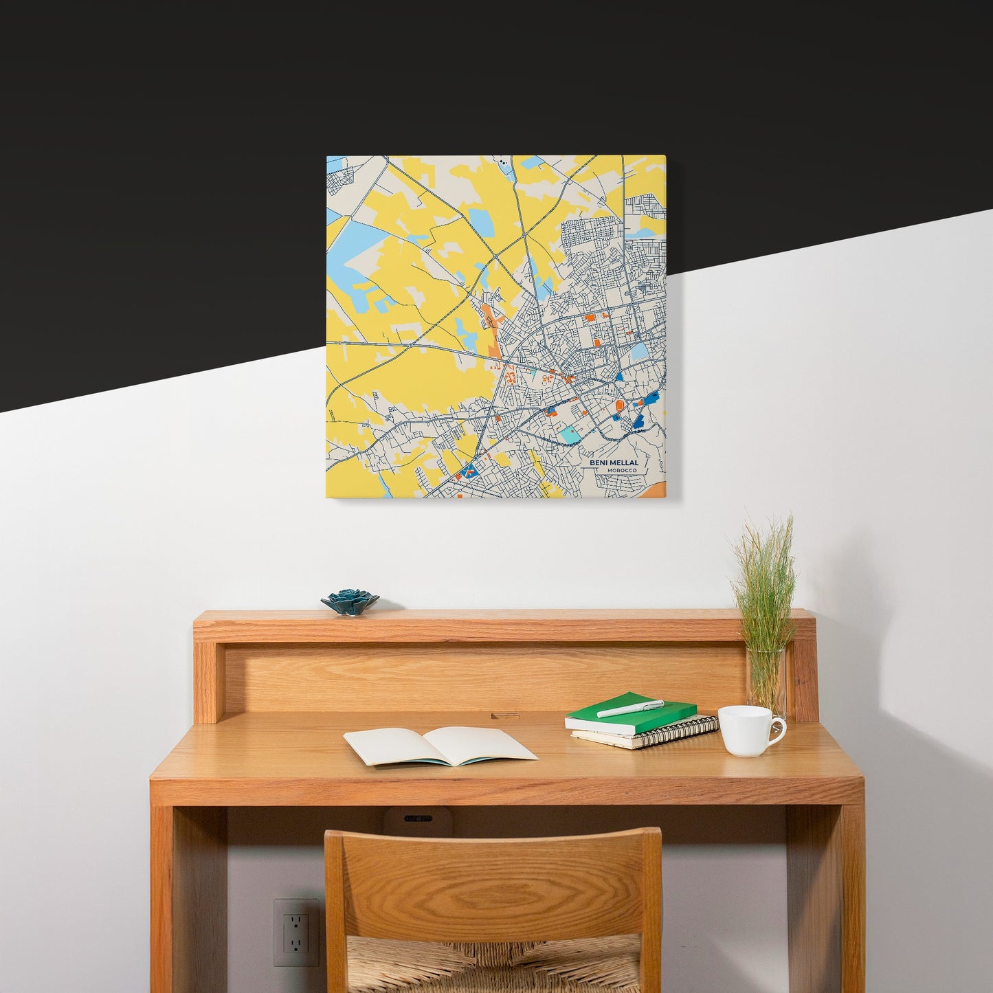 Beni Mellal Morocco Colorful City Map Canvas Print Scene