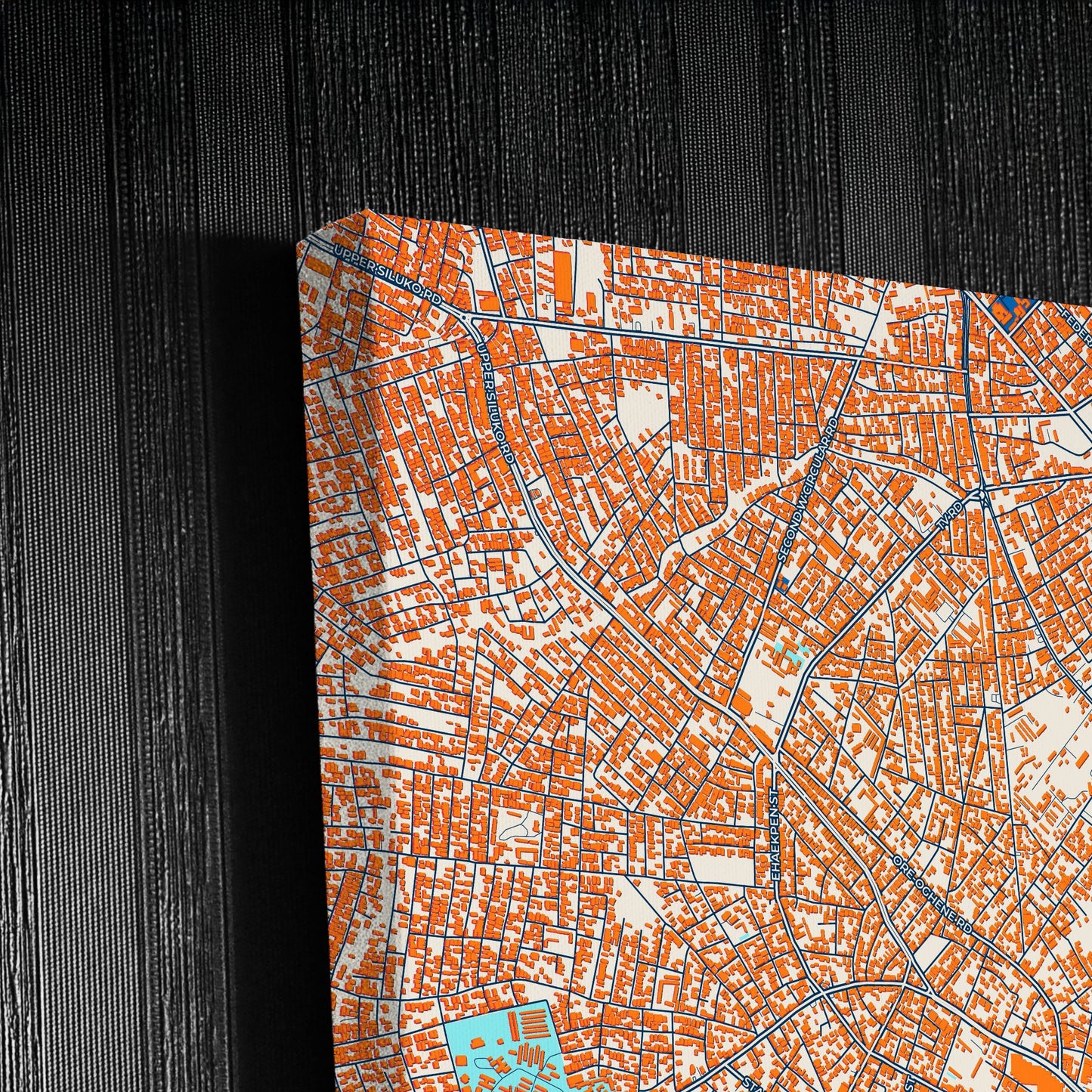 Benin City Nigeria Colorful City Map Canvas Print Detail