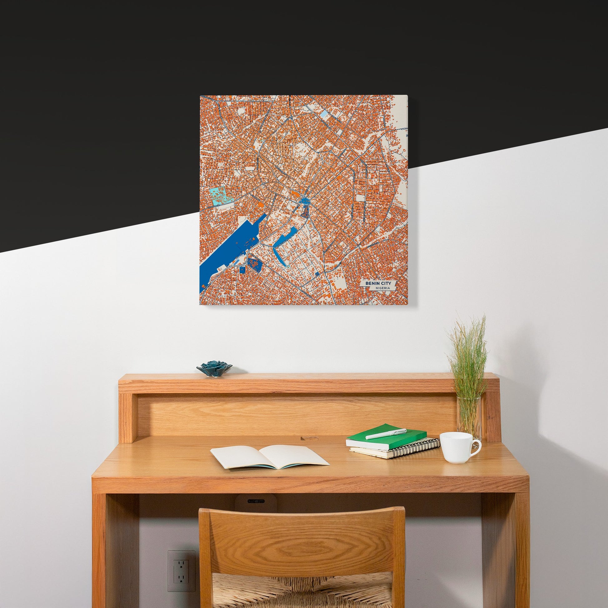 Benin City Nigeria Colorful City Map Canvas Print Scene