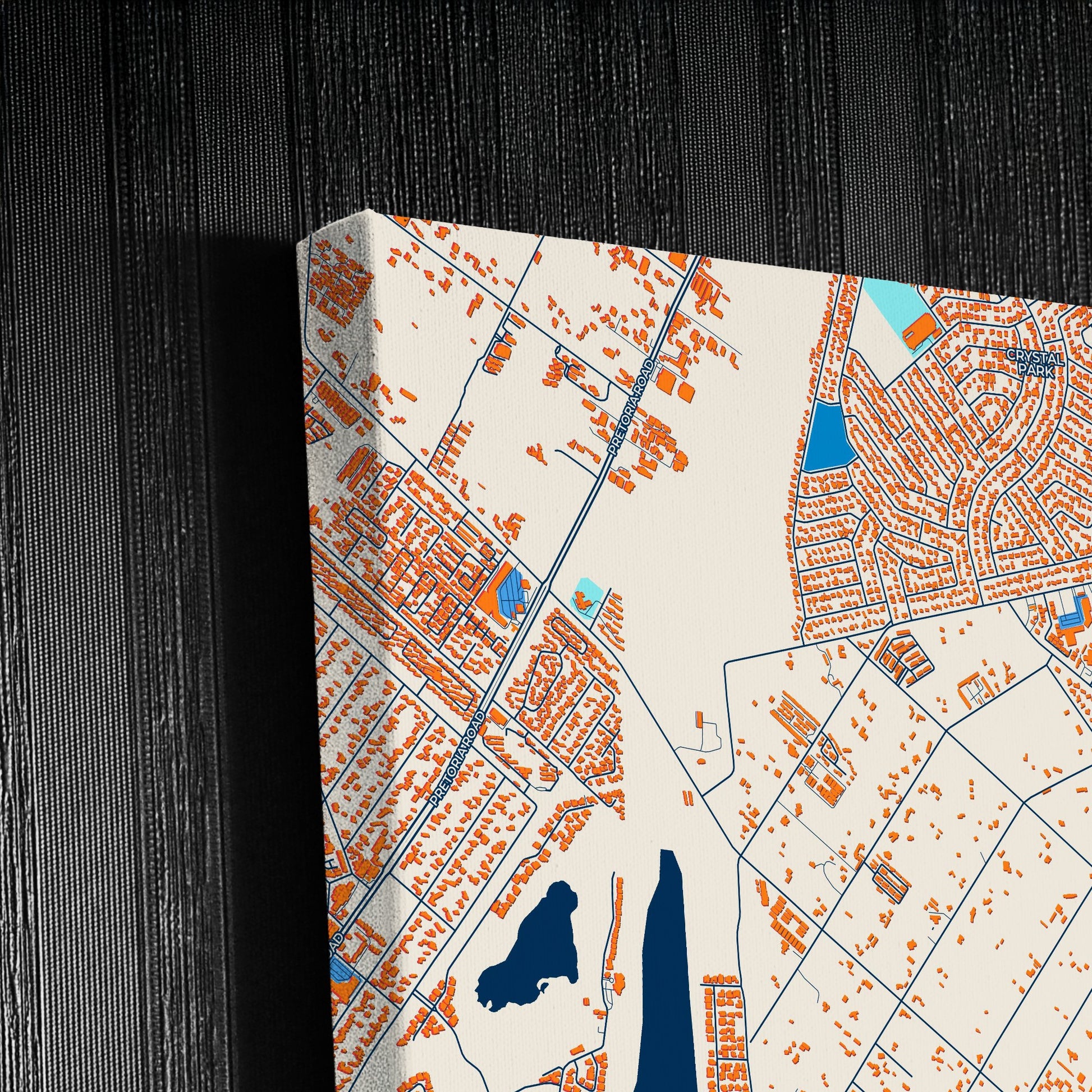 Benoni South Africa Colorful City Map Canvas Print Detail