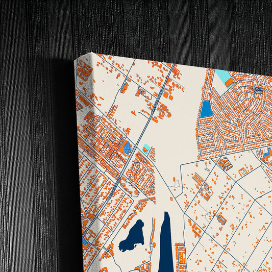 Benoni South Africa Colorful City Map Canvas Print Detail