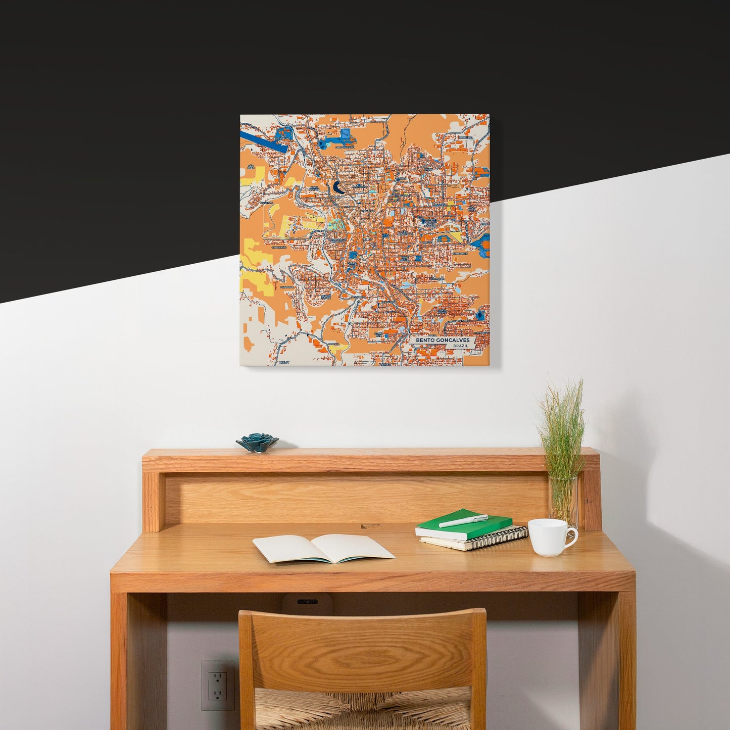 Bento Goncalves Brazil Colorful City Map Canvas Print Scene