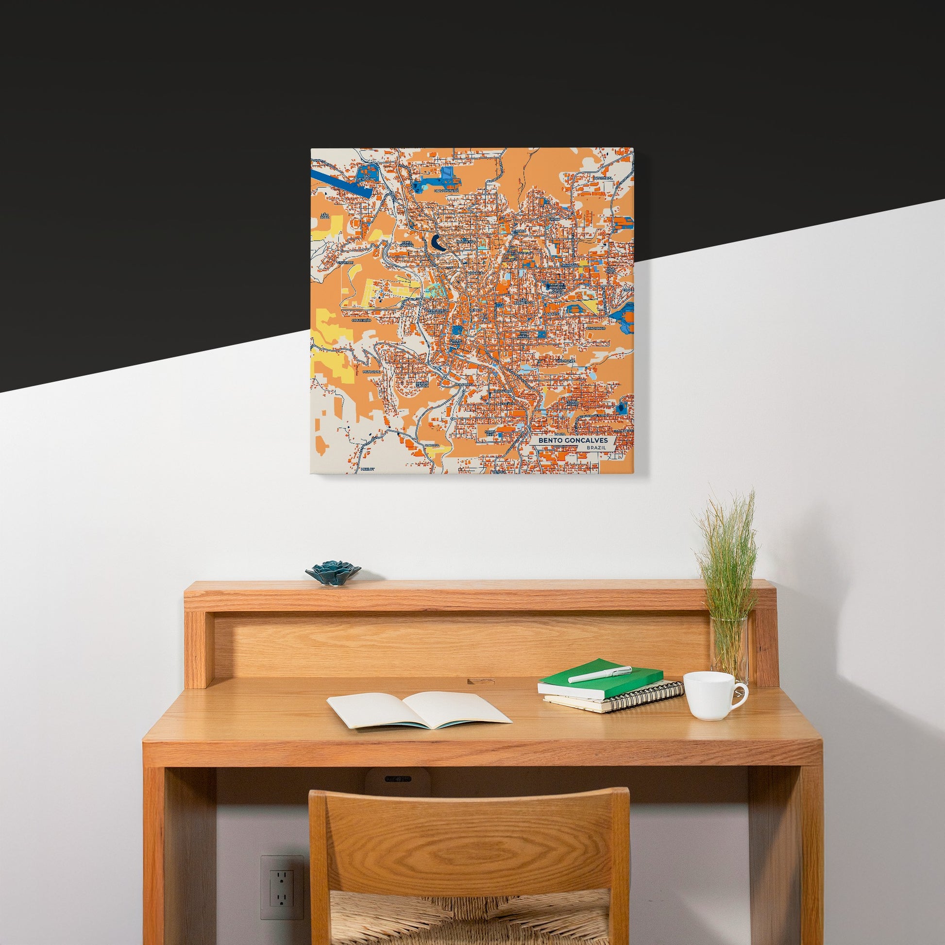 Bento Goncalves Brazil Colorful City Map Canvas Print Scene